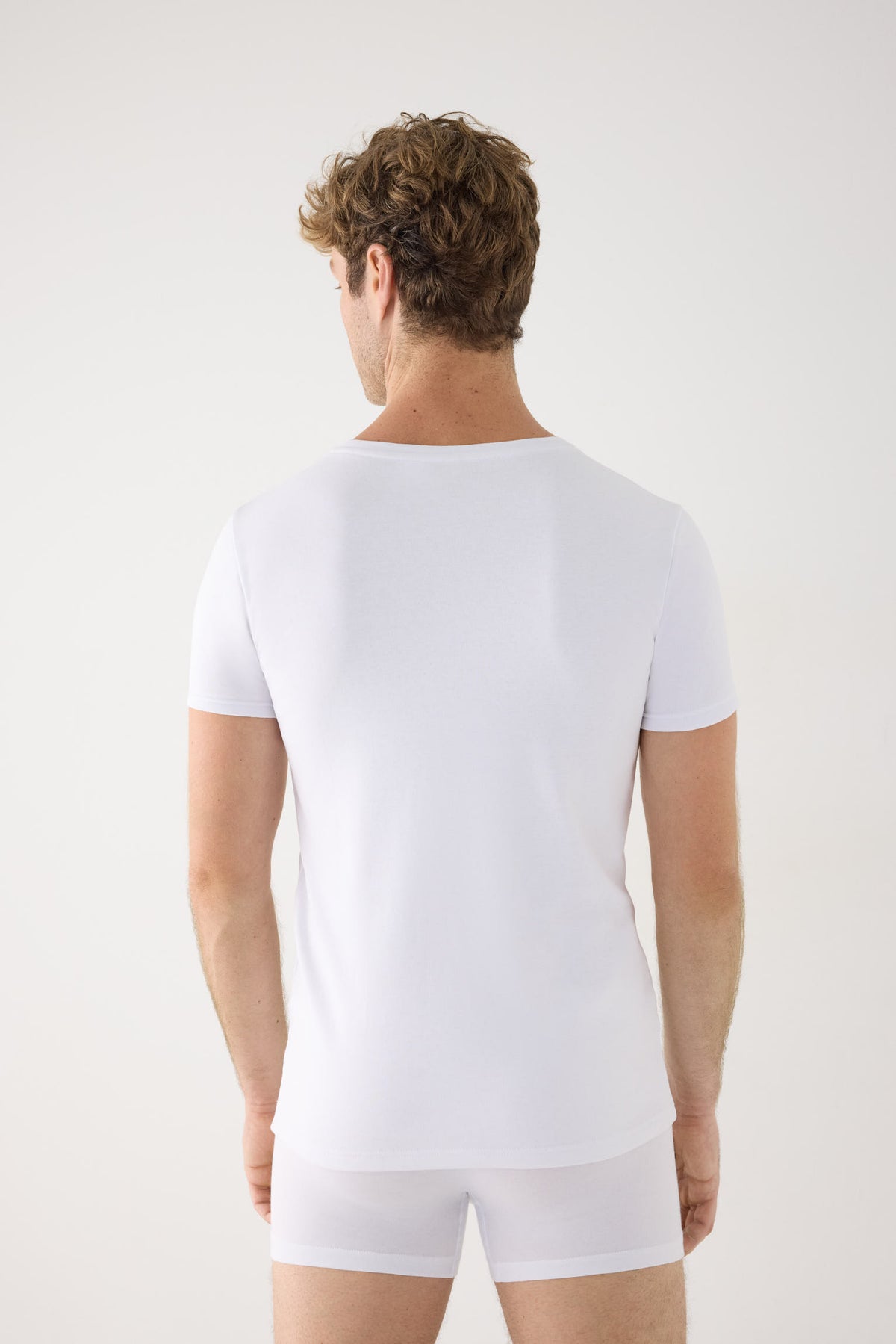 LIGHTWEIGHT THERMAL Men's short-sleeved white cotton t-shirt