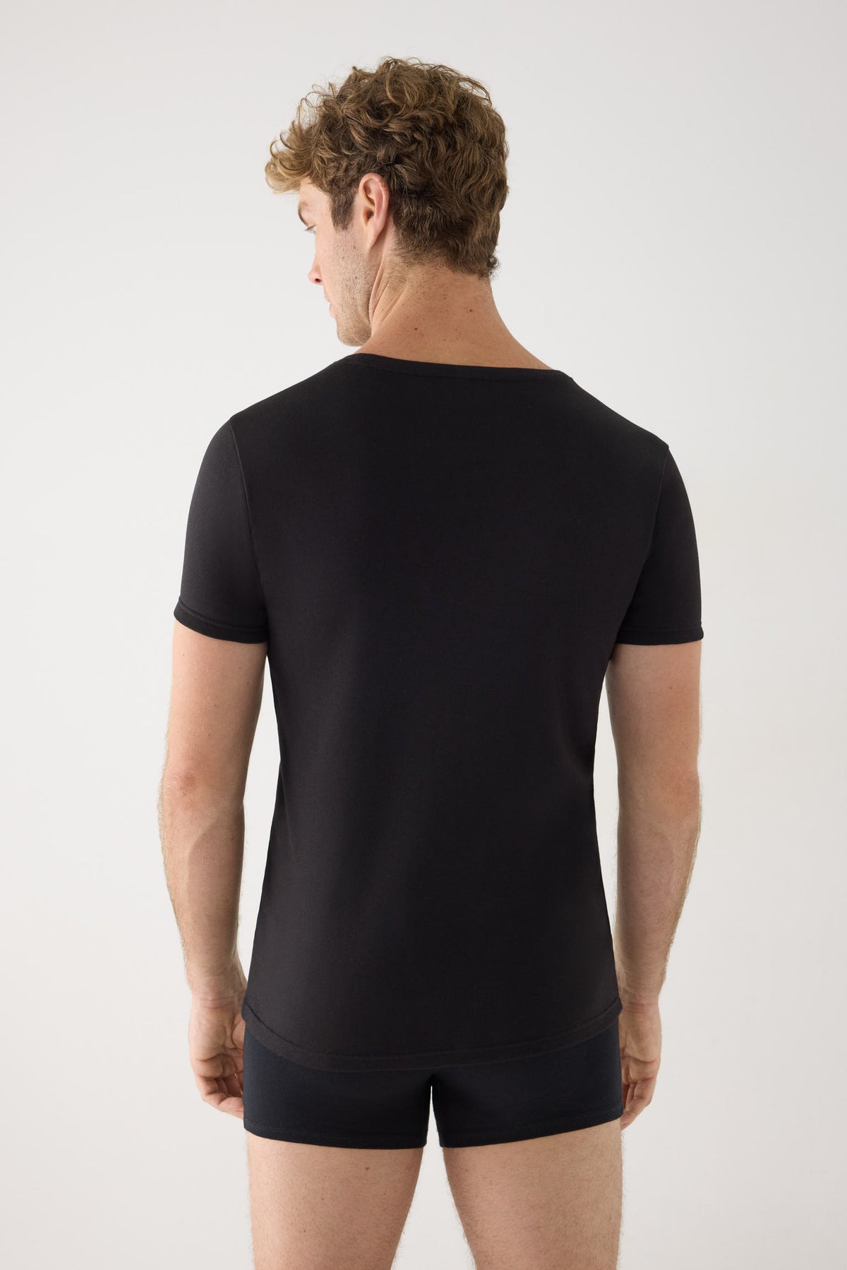 LIGHTWEIGHT THERMAL Men's Short Sleeve Cotton T-Shirt Black
