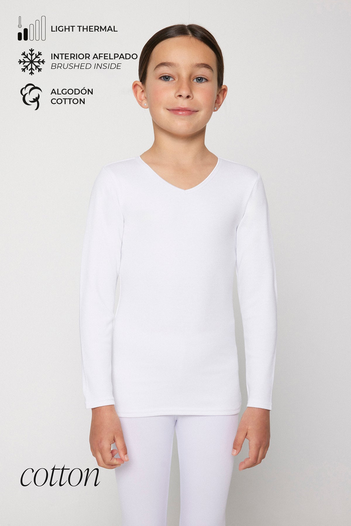 Warm long-sleeved children's cotton T-shirt