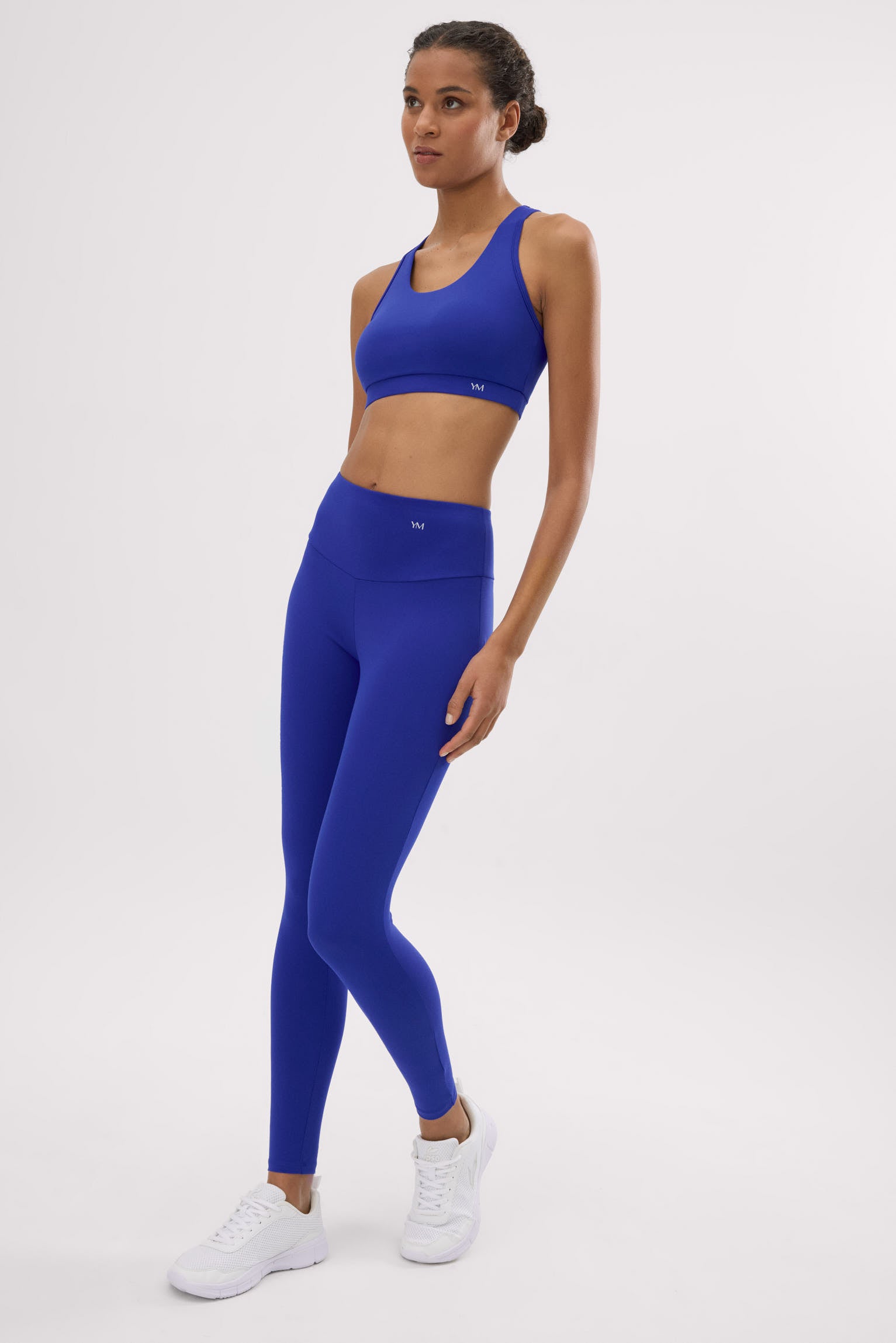 Leggings deportivos largos de tiro alto tacto algodonero azul índigo - Ysabel Mora
