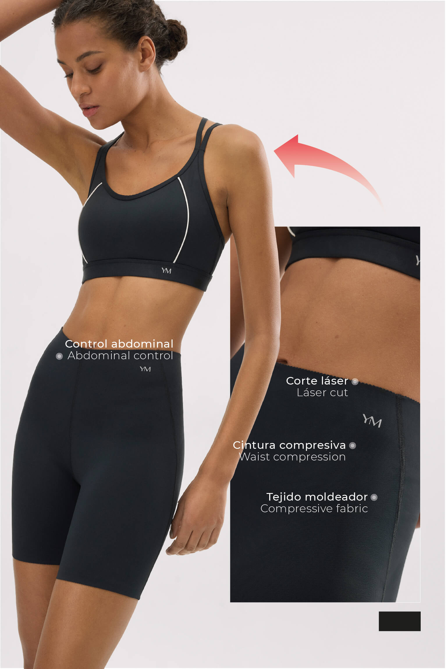 Leggings deportivos Compressive biker negro - Ysabel Mora