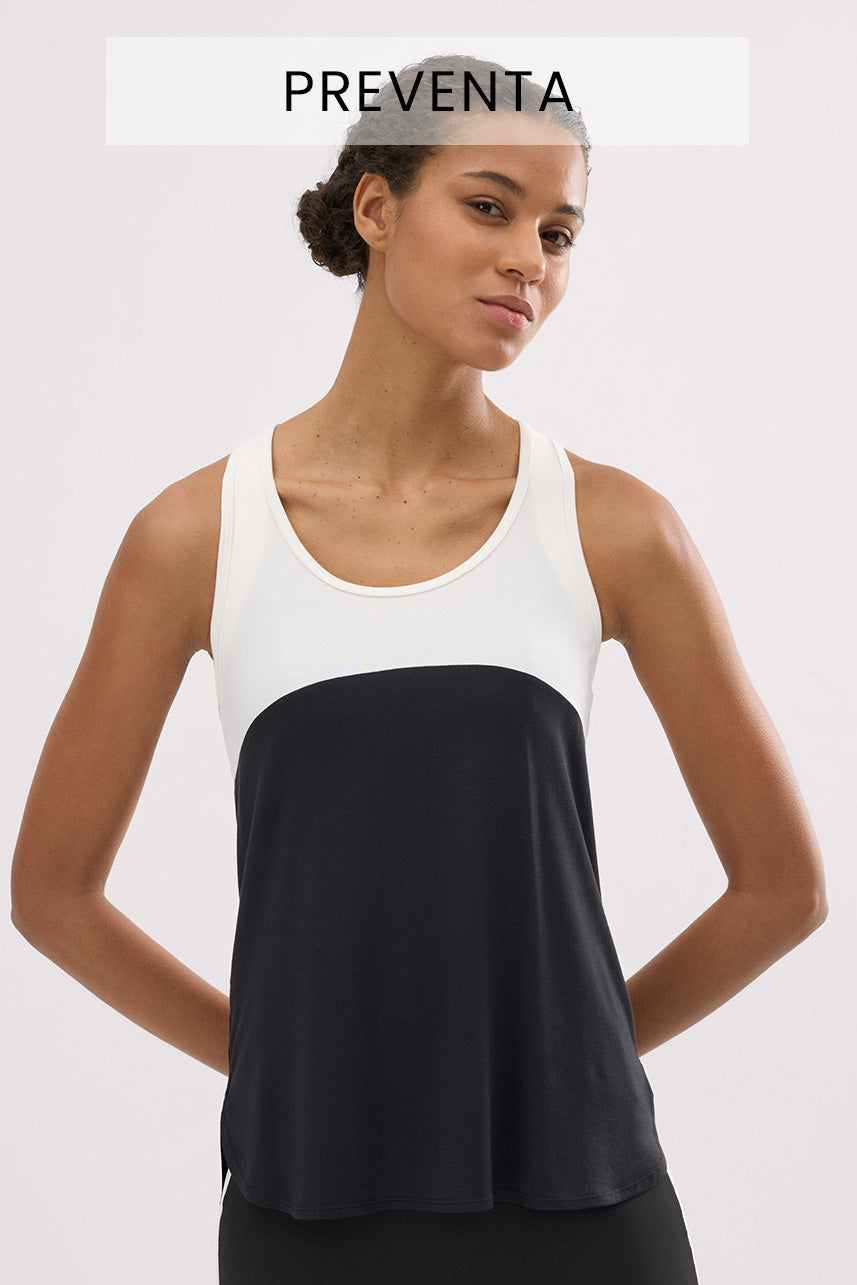 PRE-SALE White and black swimmer tank top