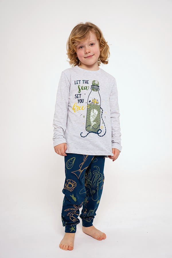 Children's long cotton pajamas Let the Sea | MUYDEMI