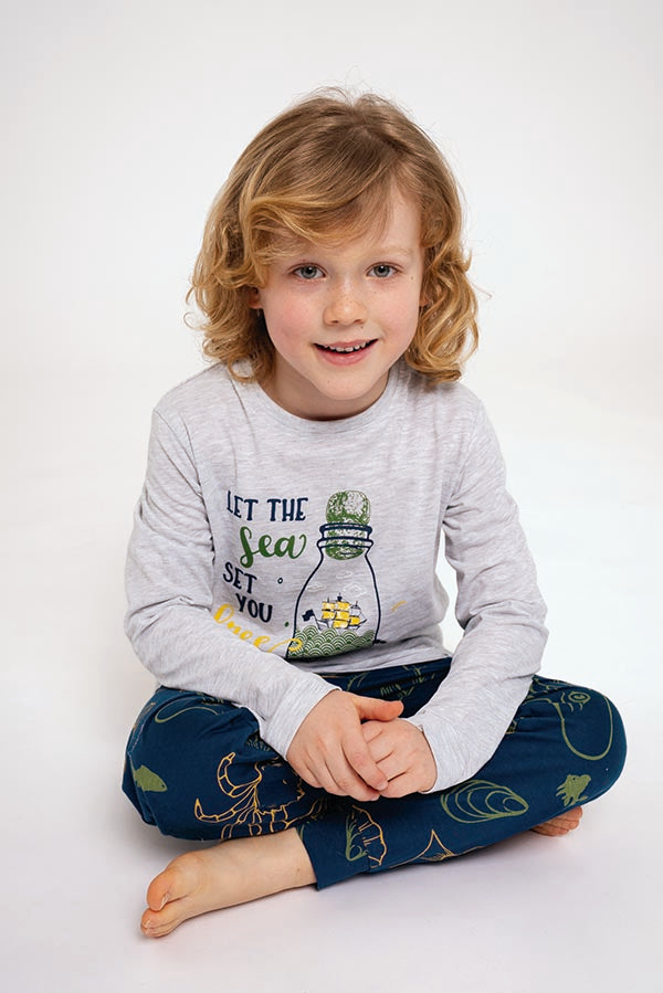 Children's long cotton pajamas Let the Sea | MUYDEMI