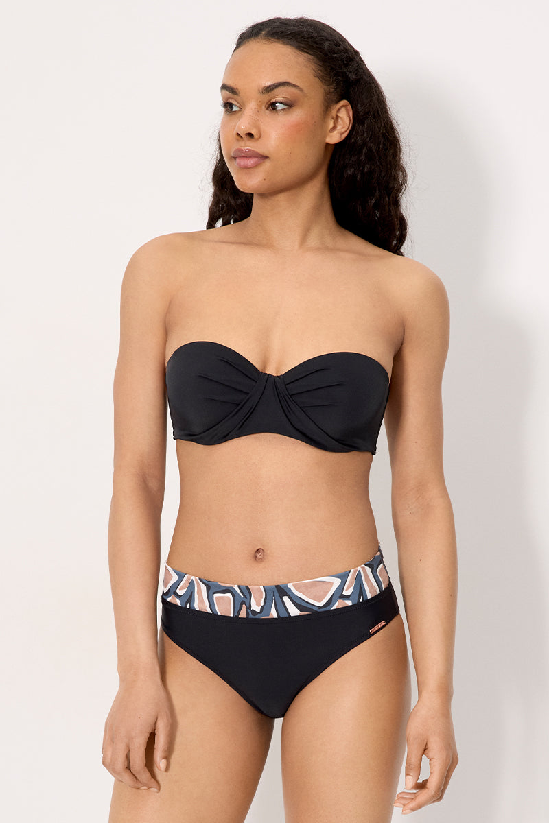 Black bandeau bikini top, cups C and D