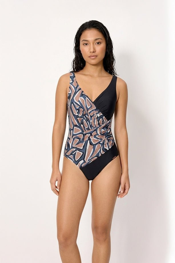 Printed slimming swimsuit, cup B