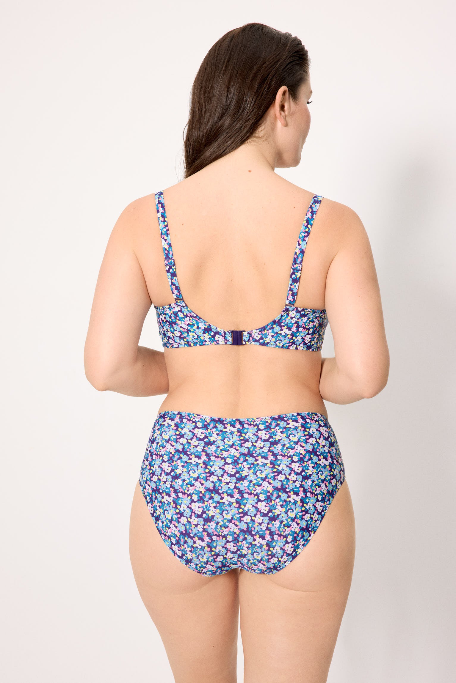 high-waisted blue Liberty slimming bikini briefs