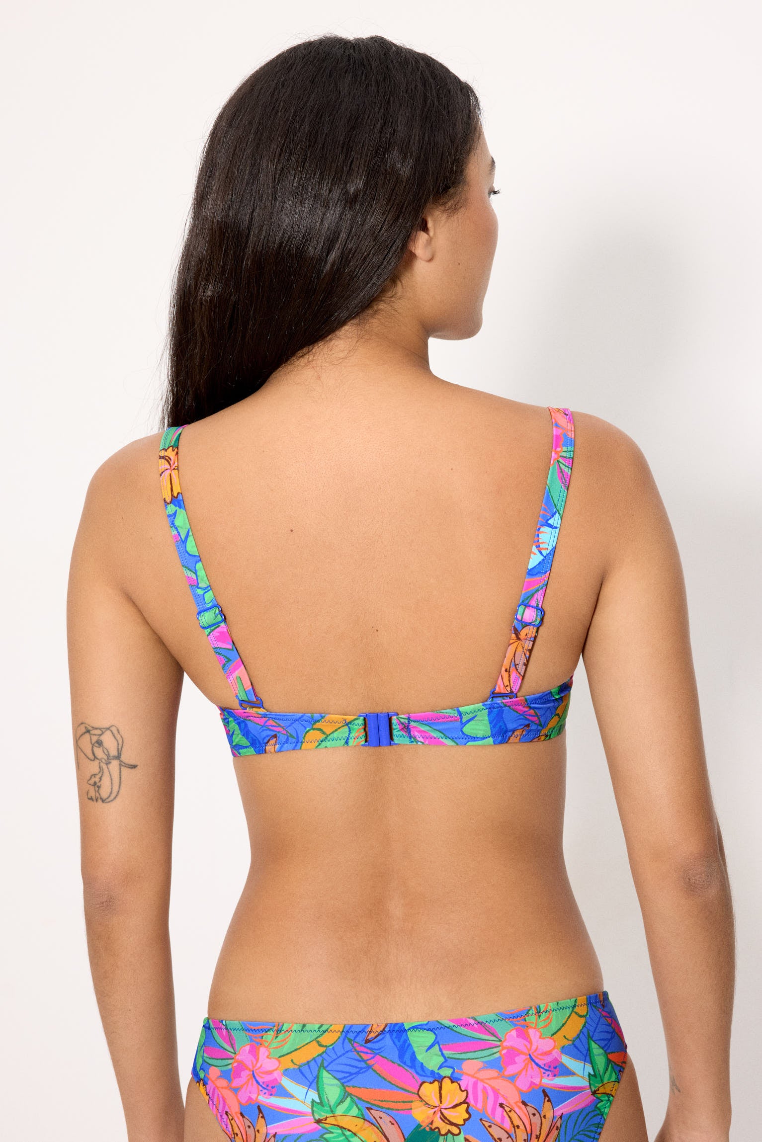 Tropical print bikini top, cup B