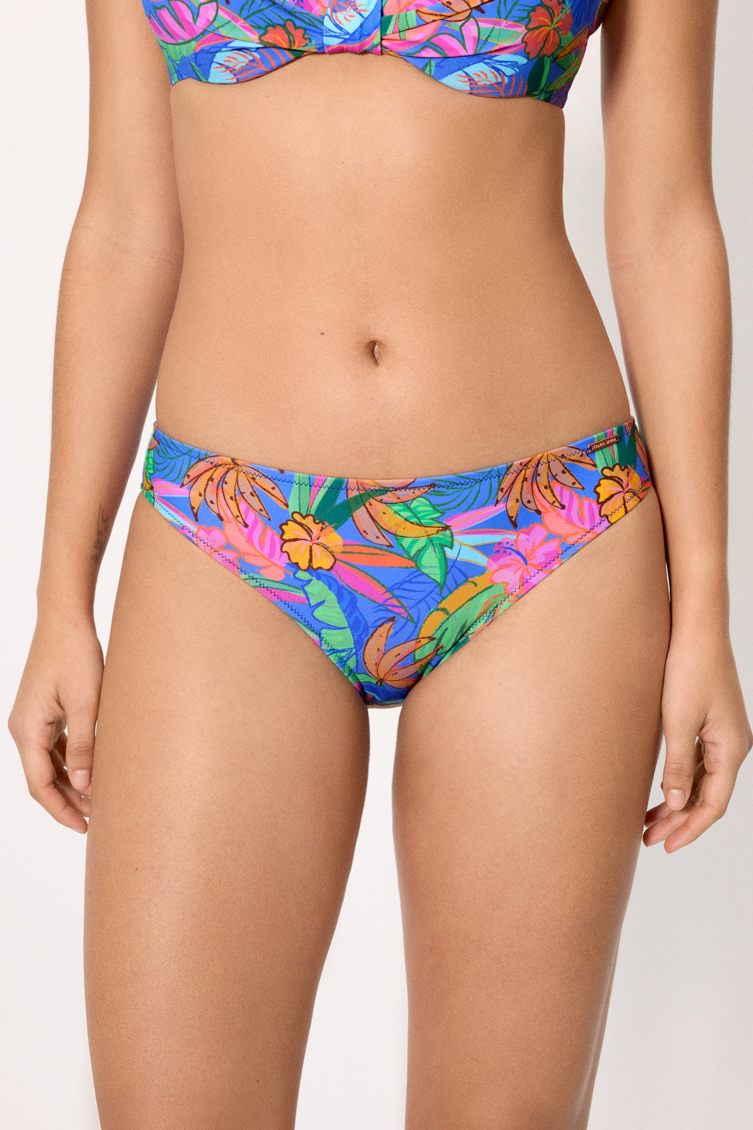 Tropical print bikini bottoms