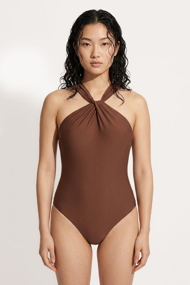Brown slimming swimsuit, cup B