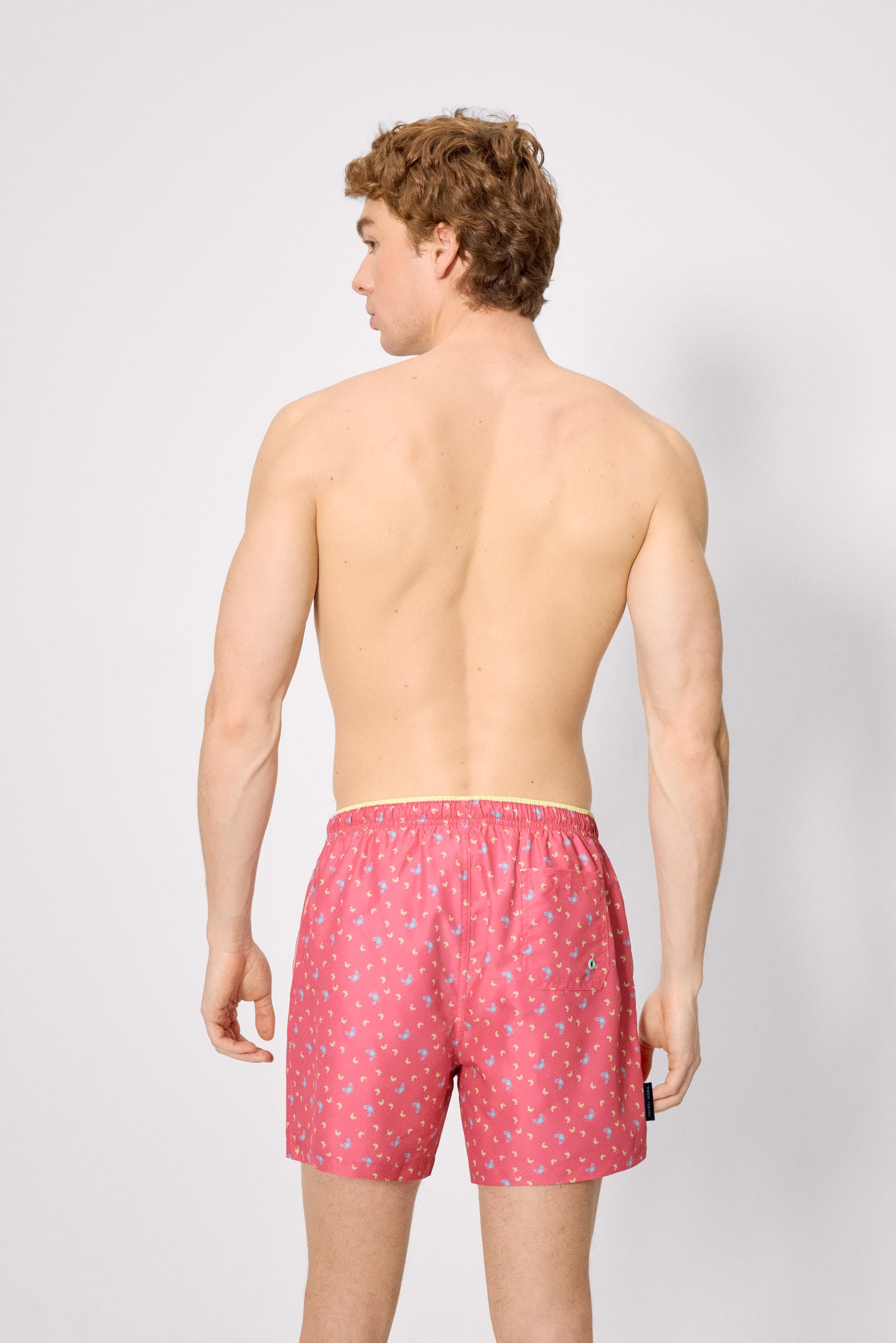 Bañador corto estampado cangrejos rosa - Ysabel Mora