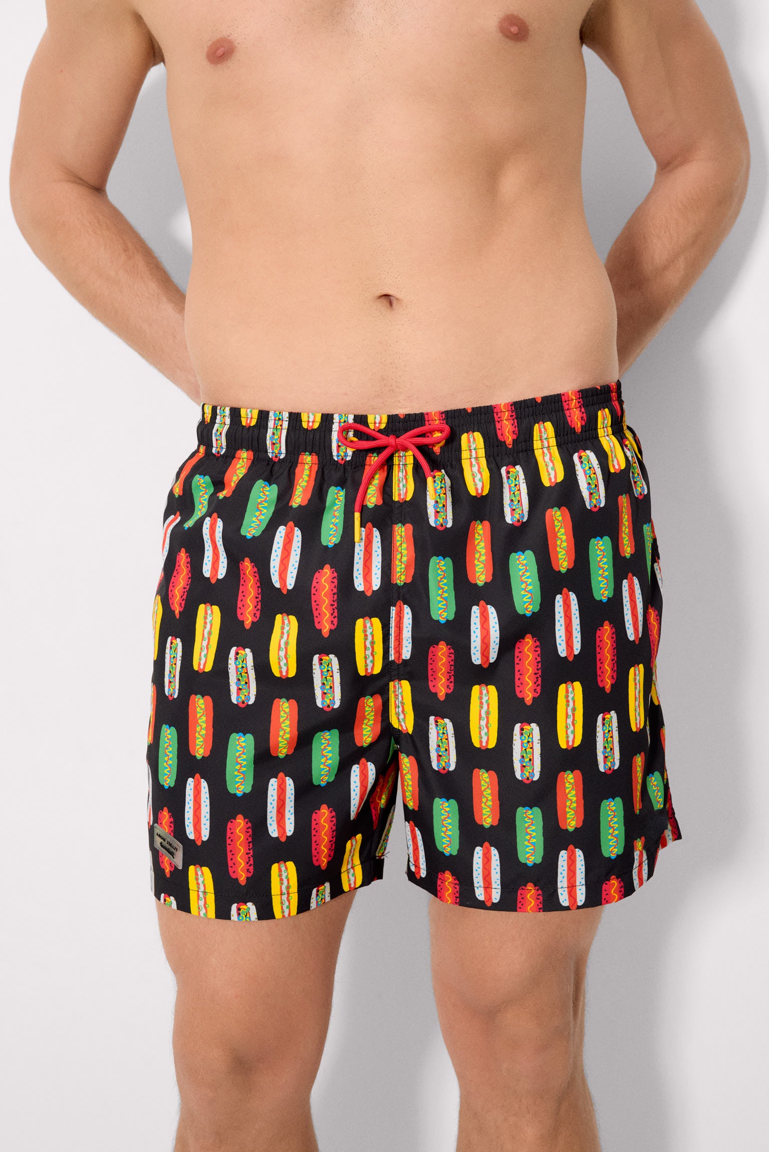 Multicolored hot dog printed medium swimsuit Sockarrats