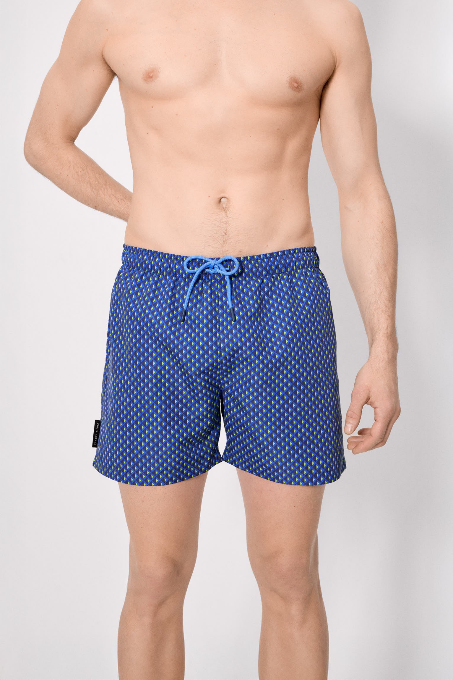 Medium swimsuit with ethnic marine print