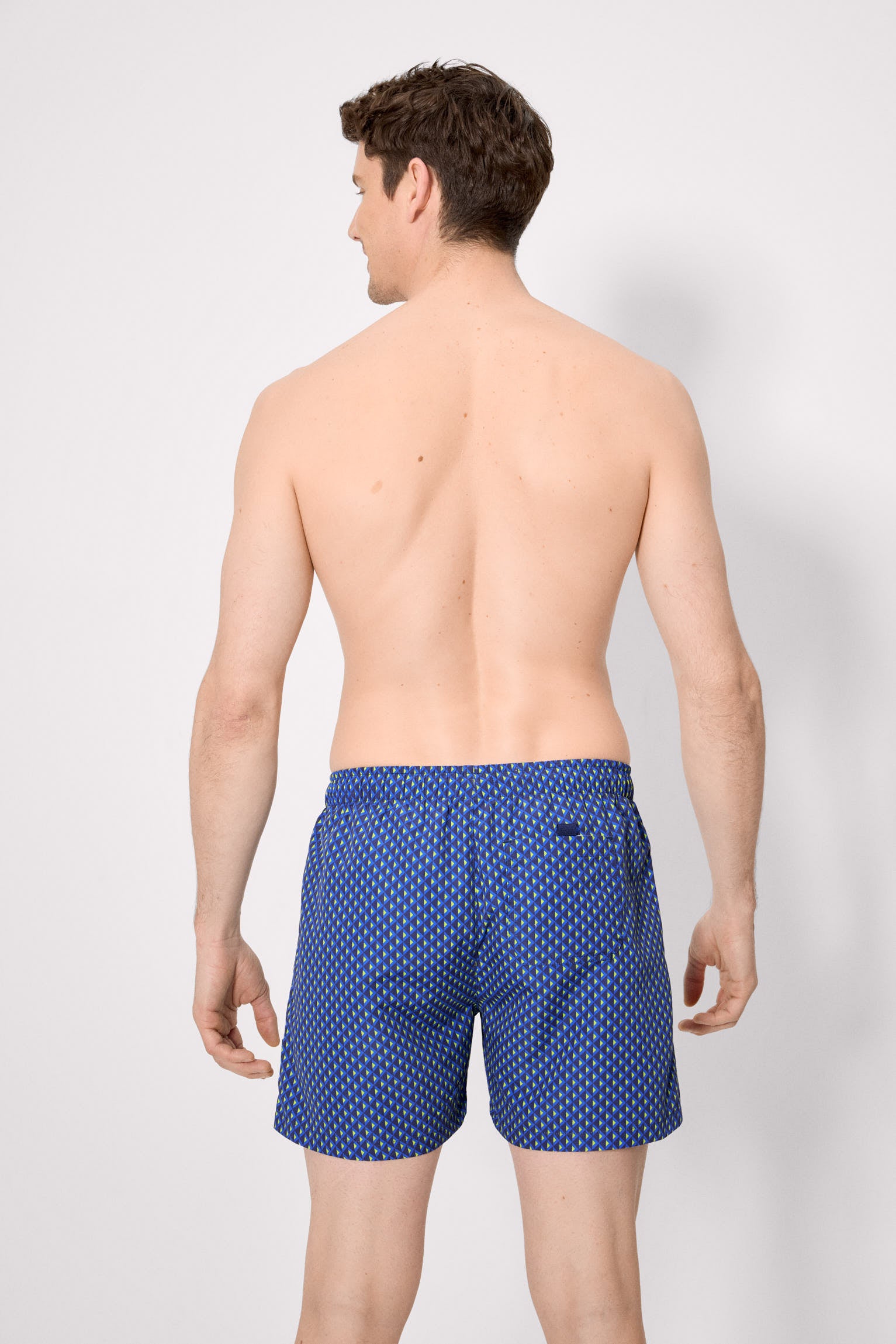 Medium swimsuit with ethnic marine print