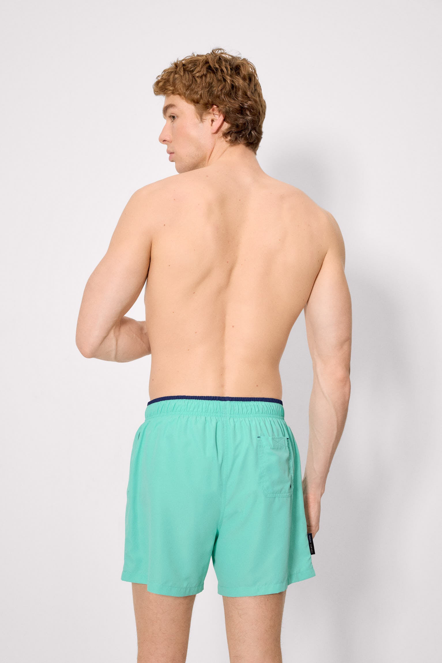 Bañador medio básico detalle cintura verde - Ysabel Mora