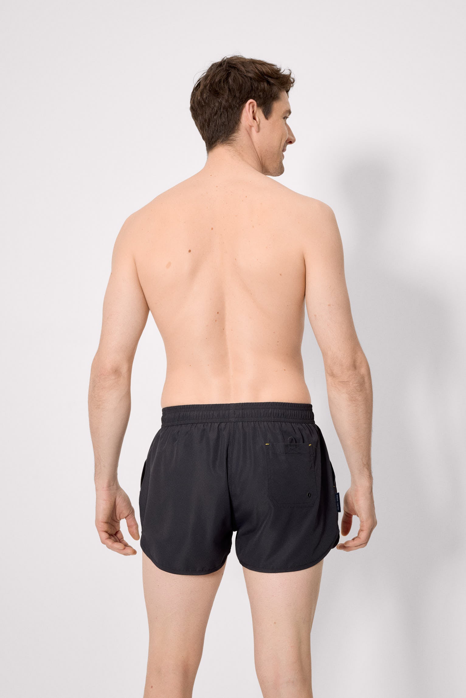 Basic black swim trunks