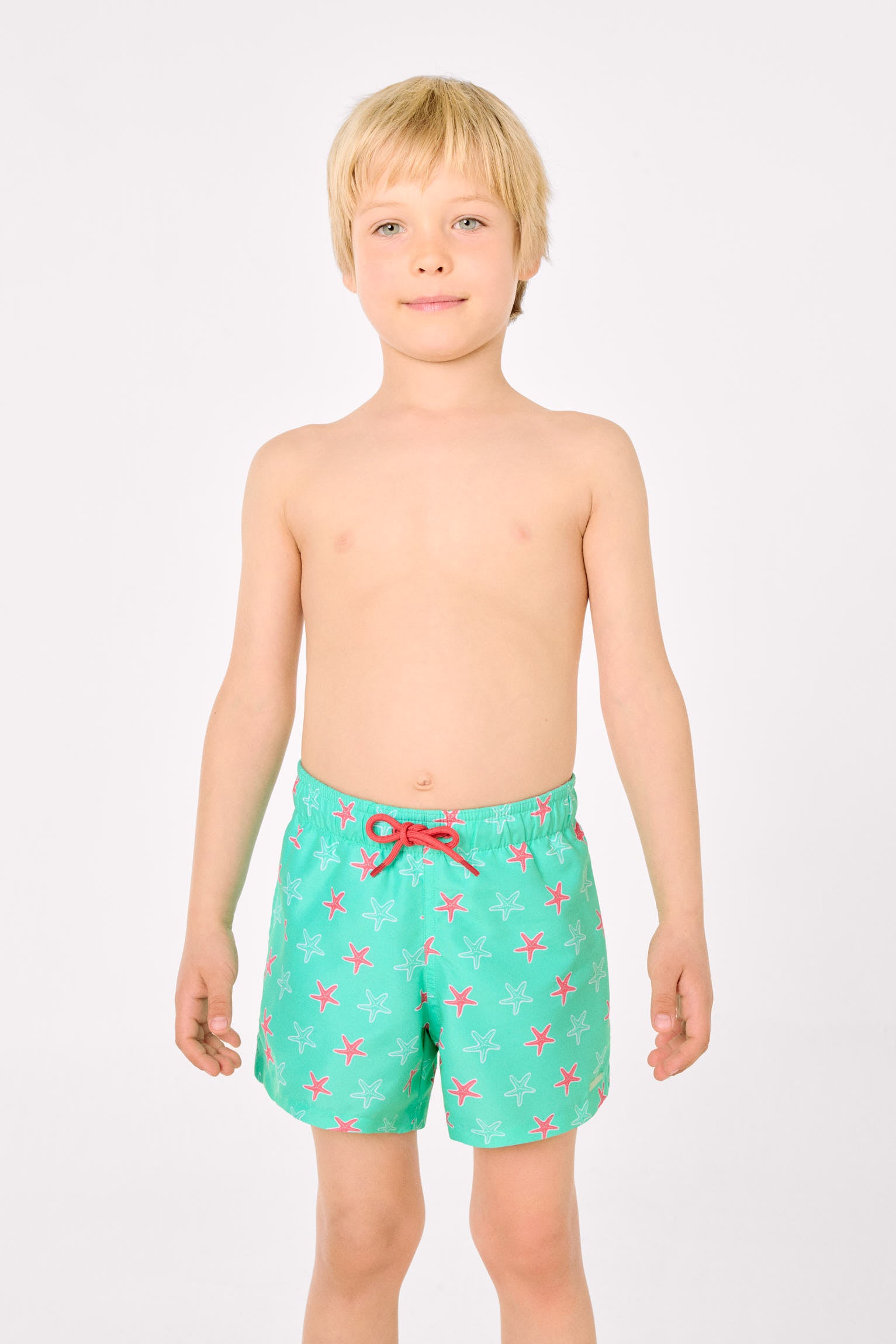 Bañdor niño corto estampado estrellas marinas turquesa - Ysabel Mora