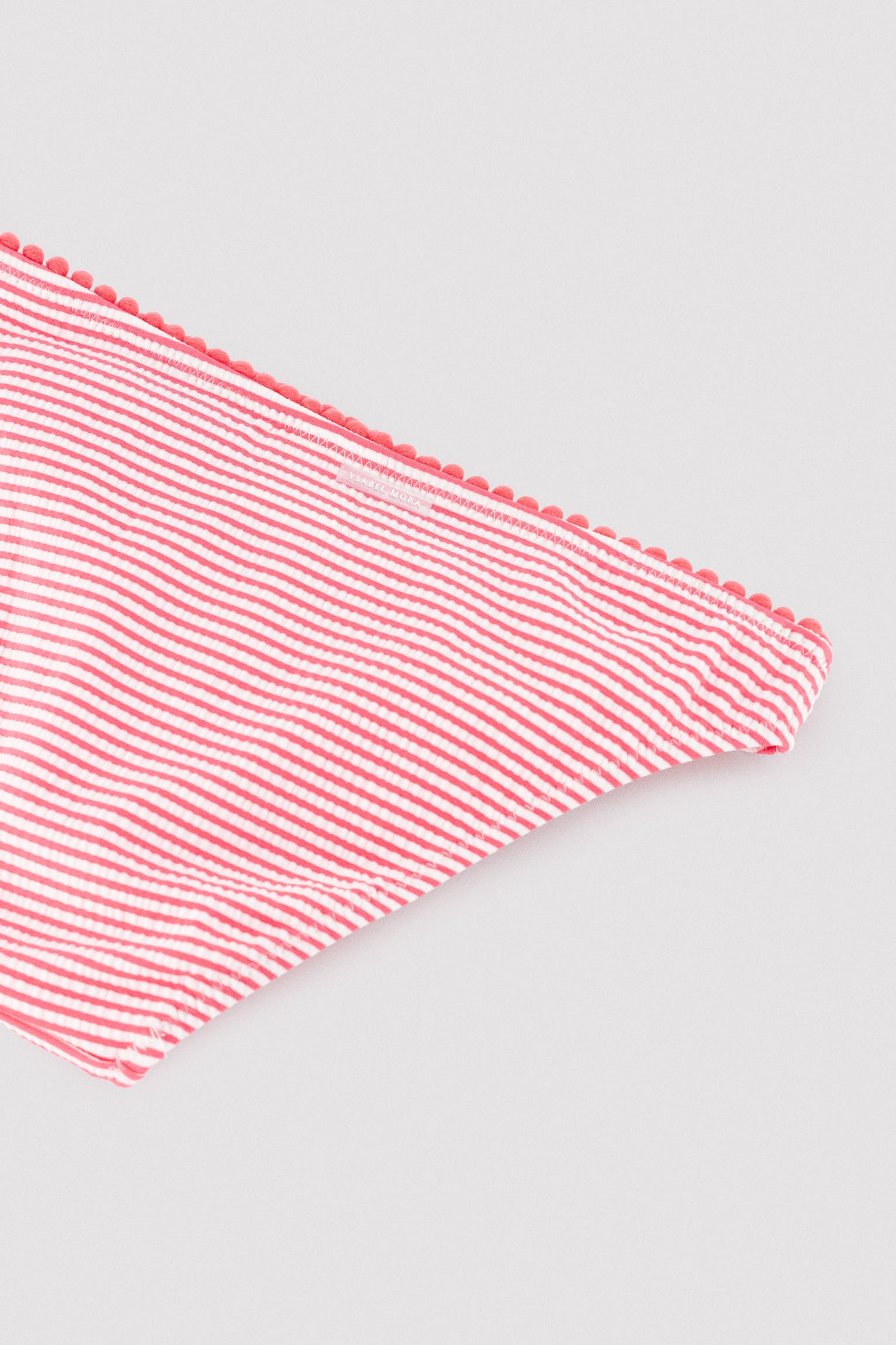 Girl's bikini with striped print ruffle detail