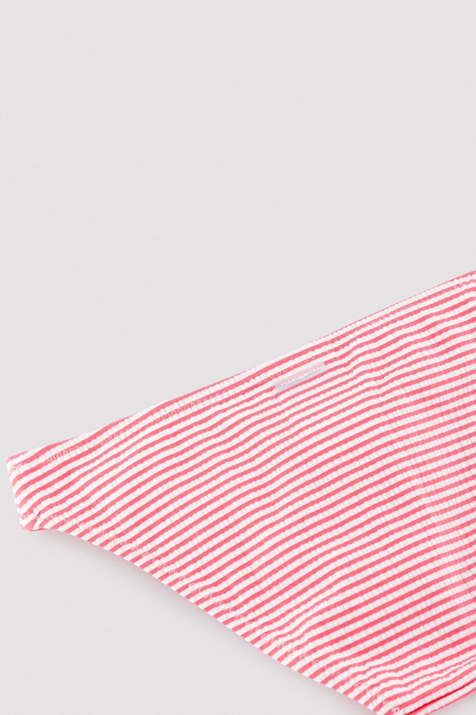 Girls' bikini with triple ruffle detail and striped print