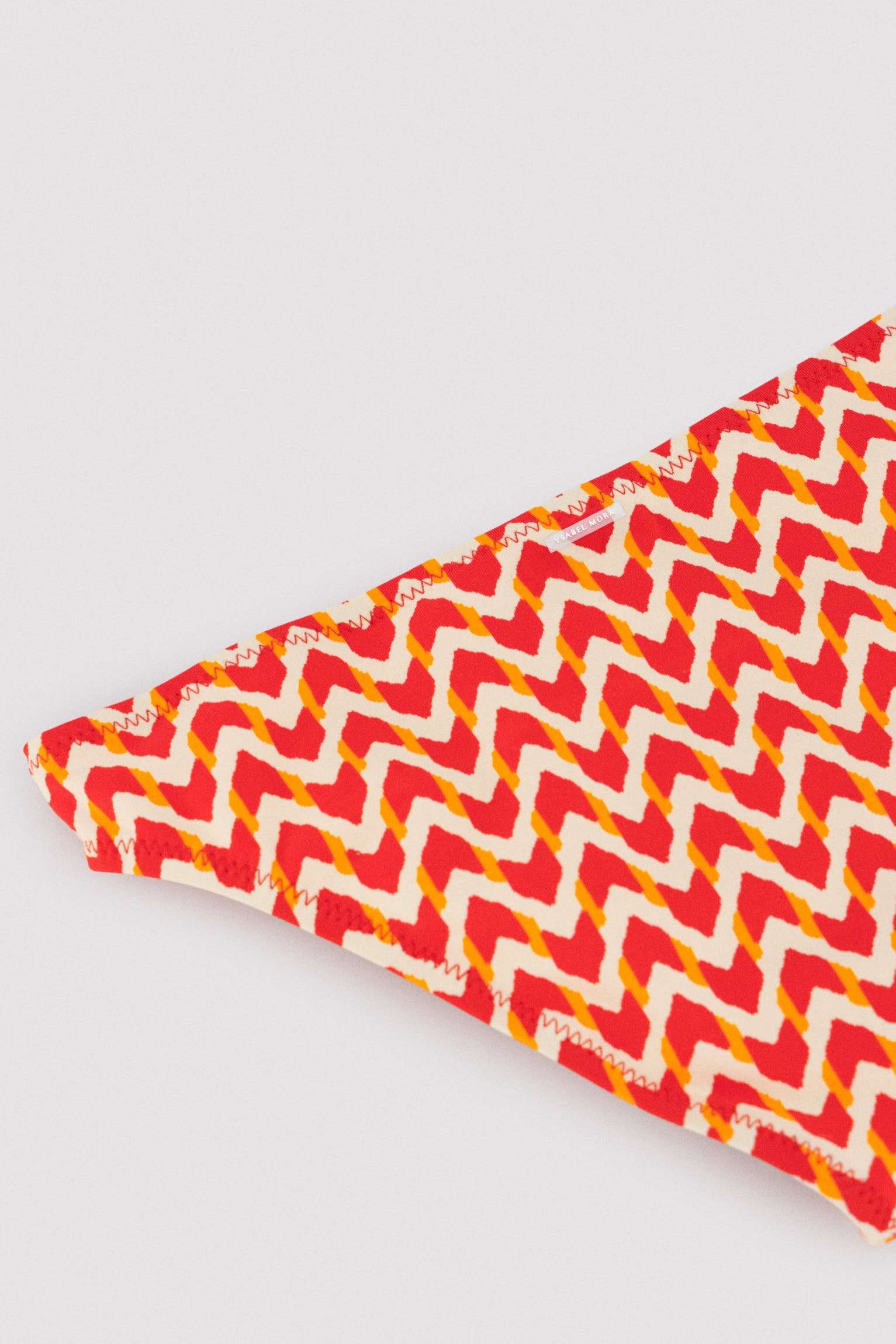 Asymmetrical bikini for girls with ethnic print ruffle detail