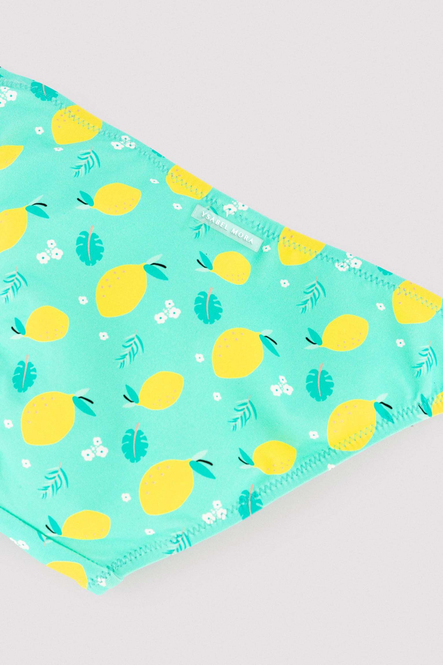 Girl's bikini with lemon print ruffle detail