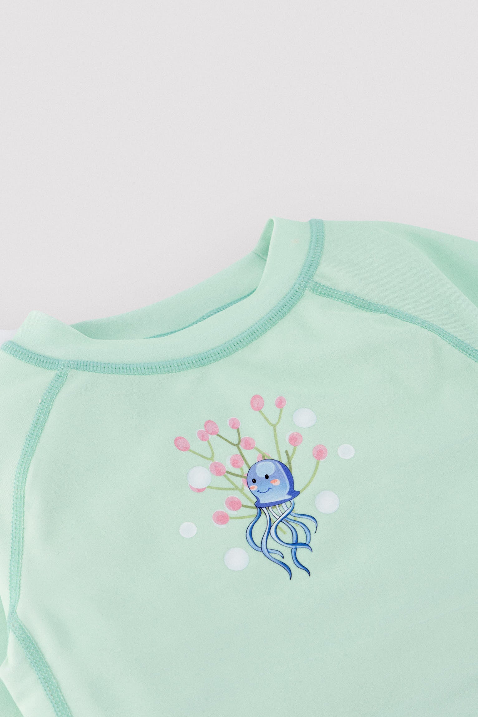 Baby swim shirt with octopus print