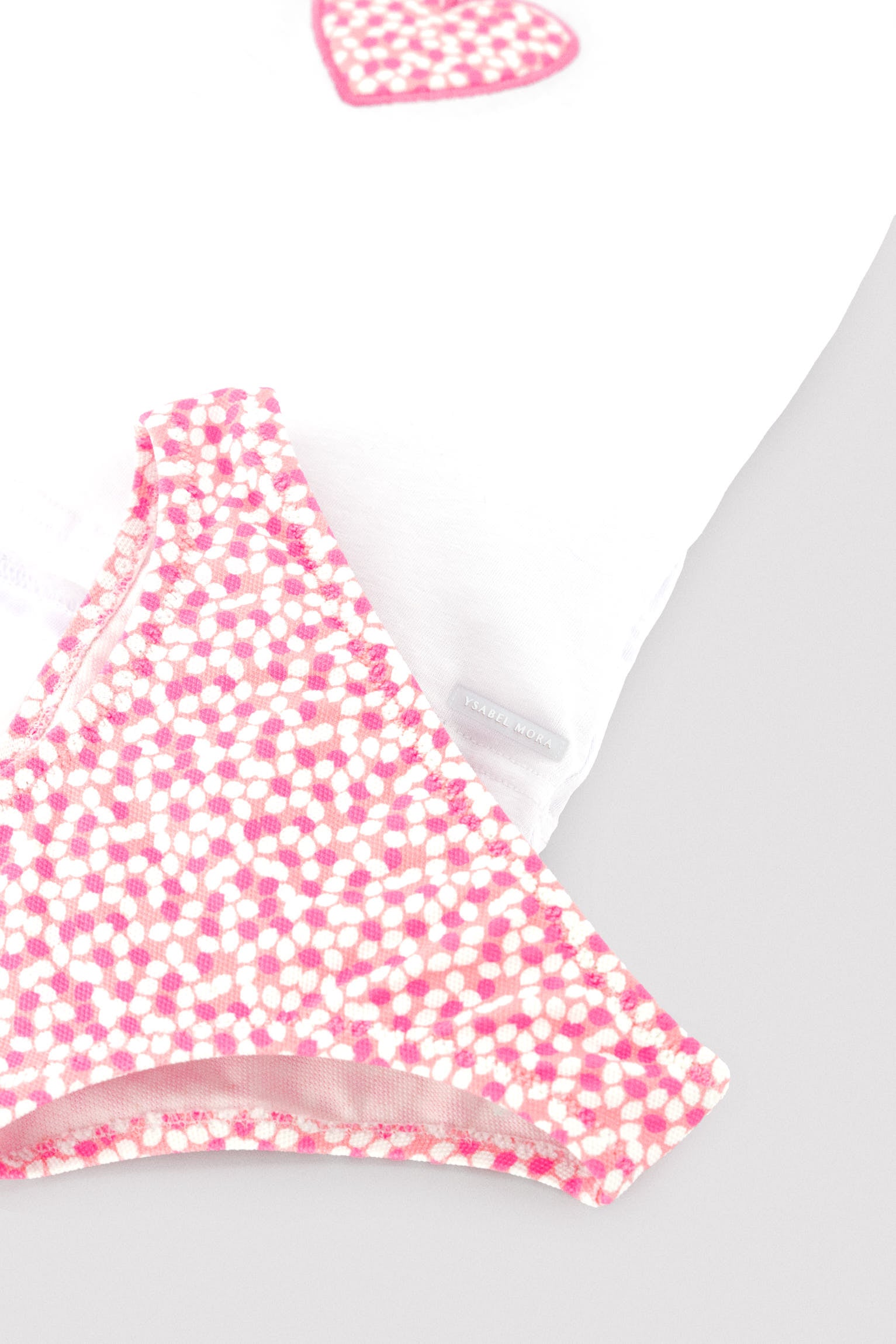 Baby set with heart print t-shirt and patterned panties