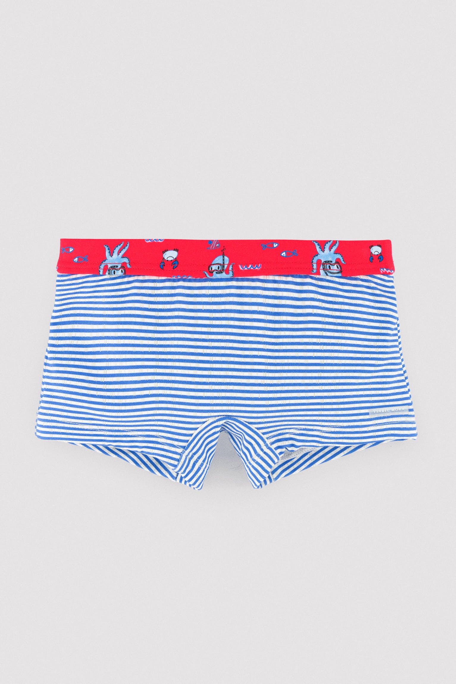 Octopus and stripe print boxer swimsuit