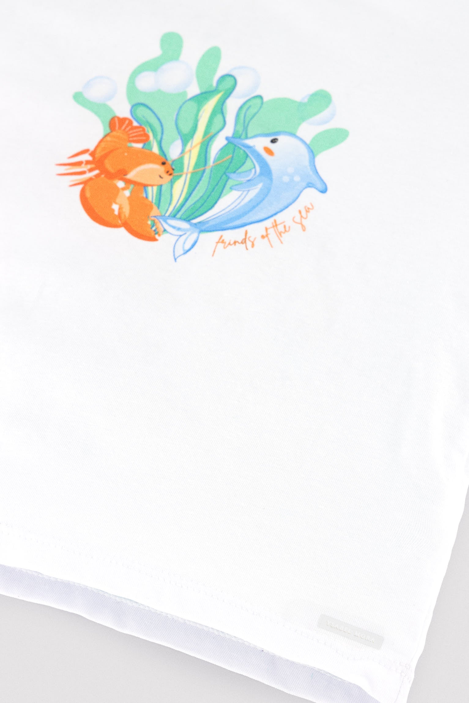 Baby set: T-shirt and boxer shorts with marine animal print