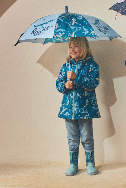 Boys' monster-print wellington boots with 3D details