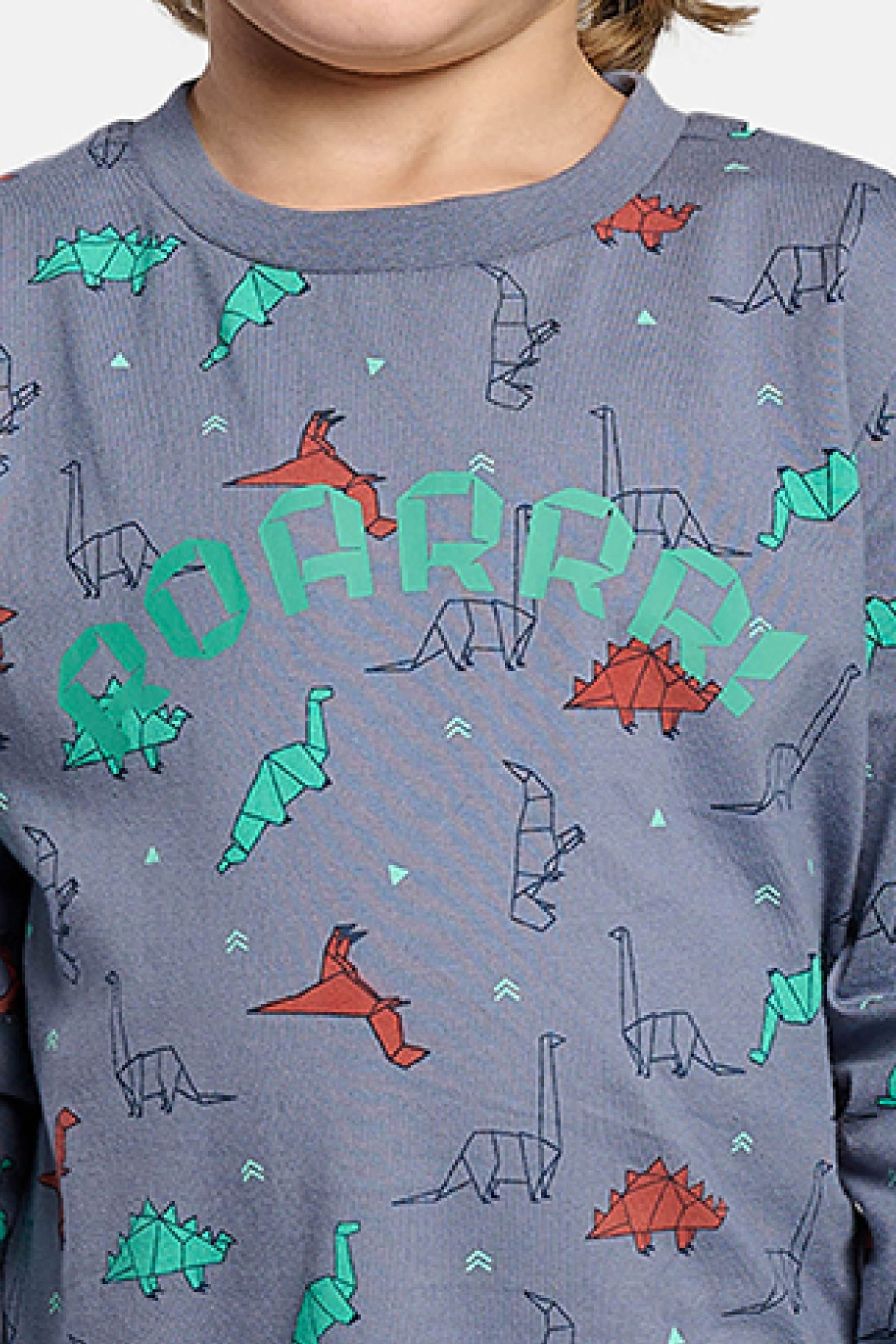 Boys' long cotton Roar dinosaur-print pyjamas