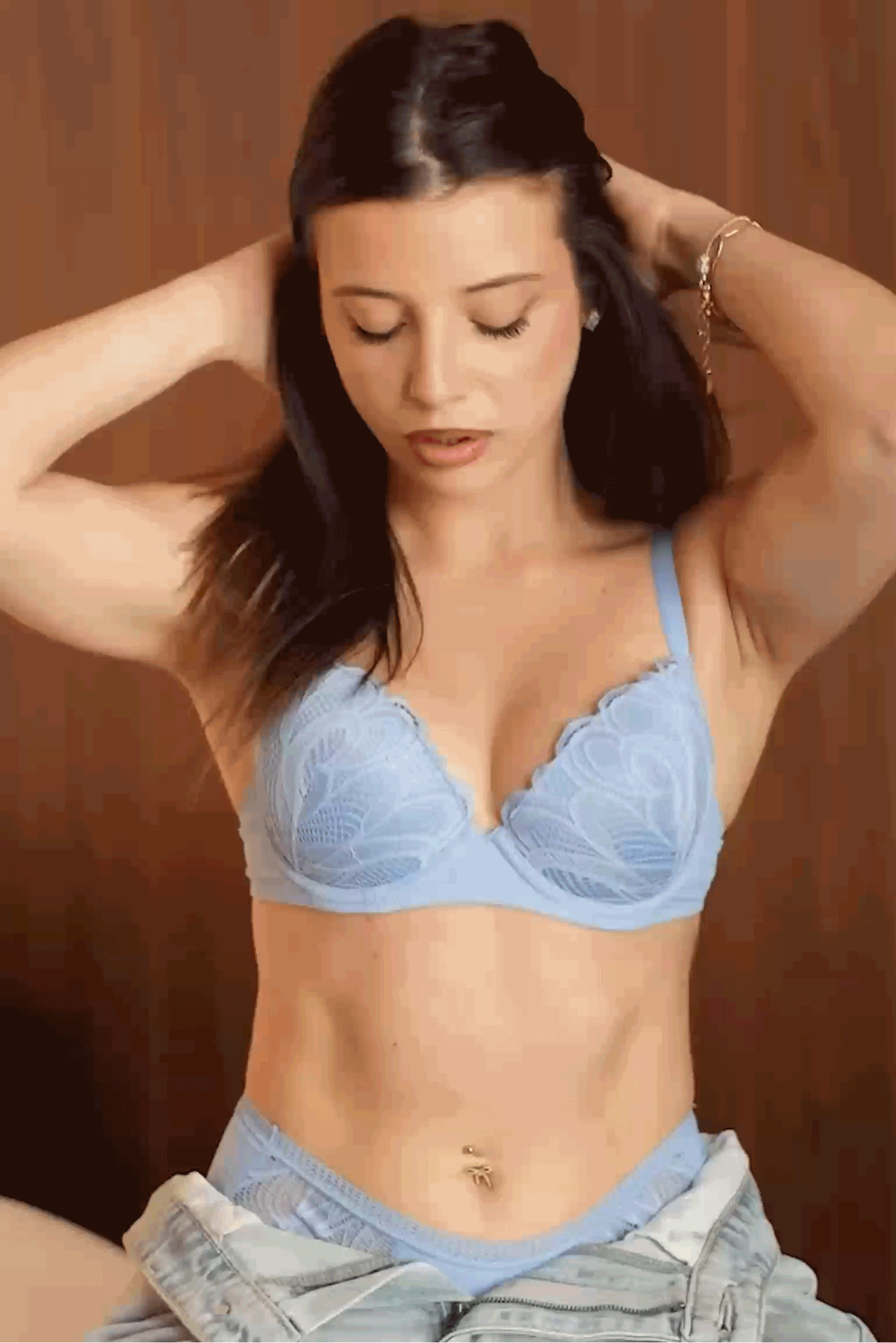 Conjunto push-up encaje azul @nicole_micolii