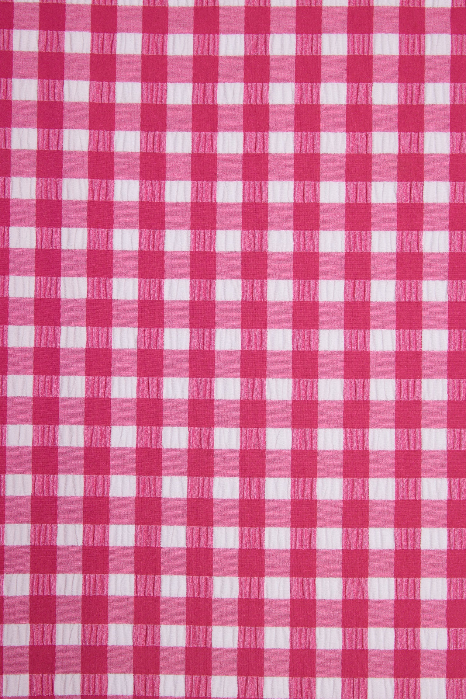 Pink gingham bandeau bikini top with C cup texture