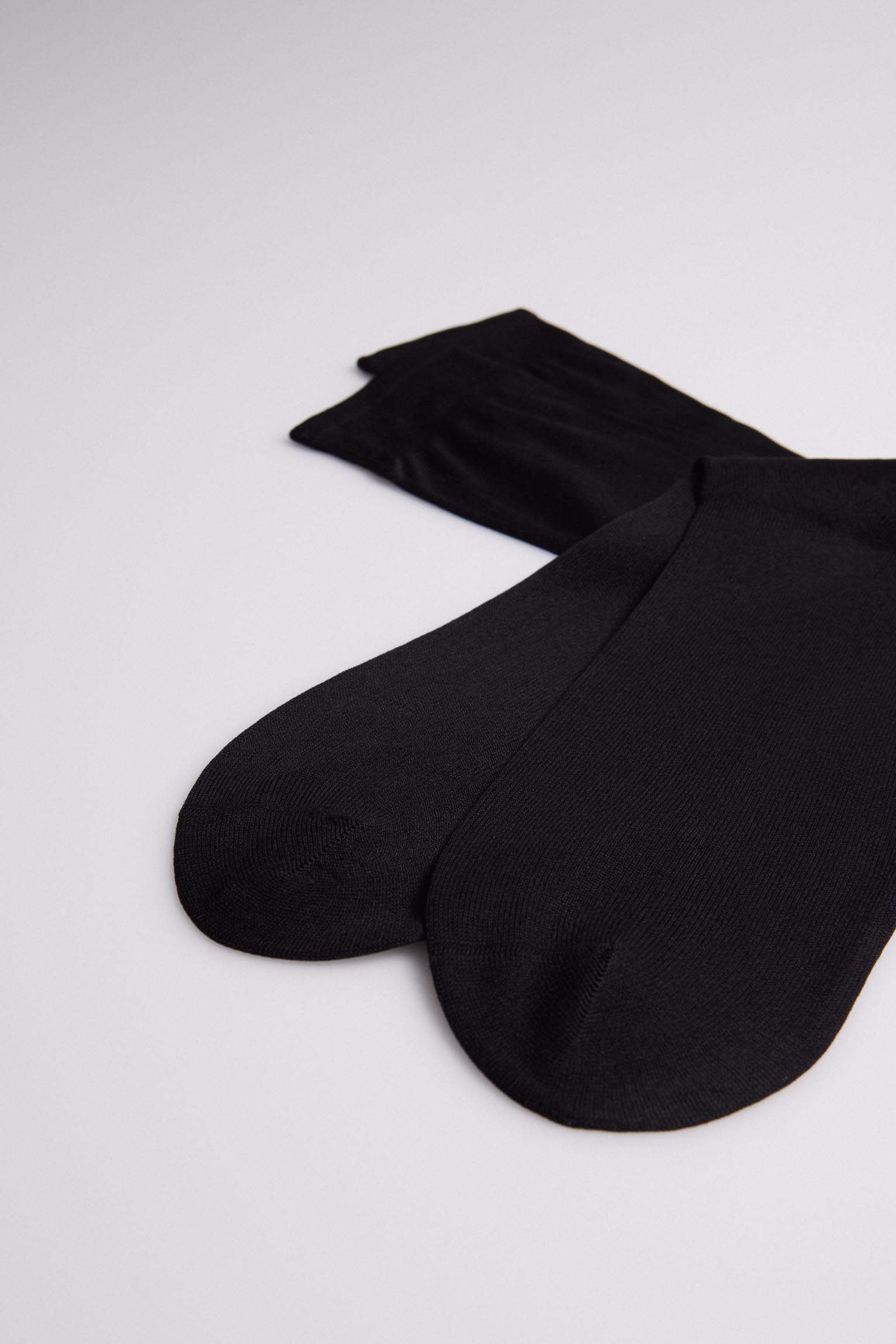 22342 3 calcetin hombre tacto seda - Negro