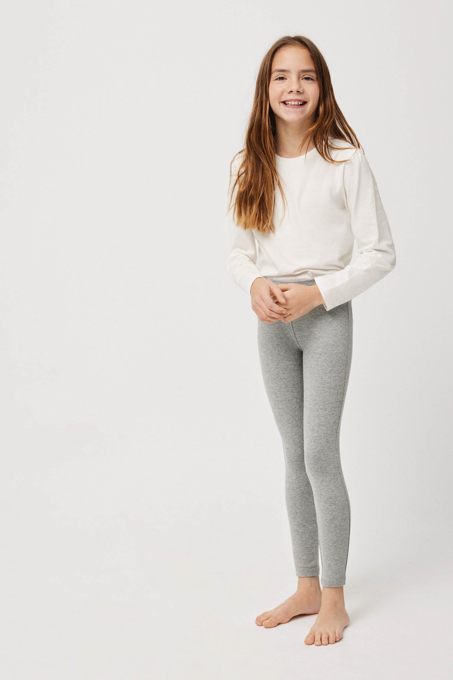 Basic gray girl's leggings