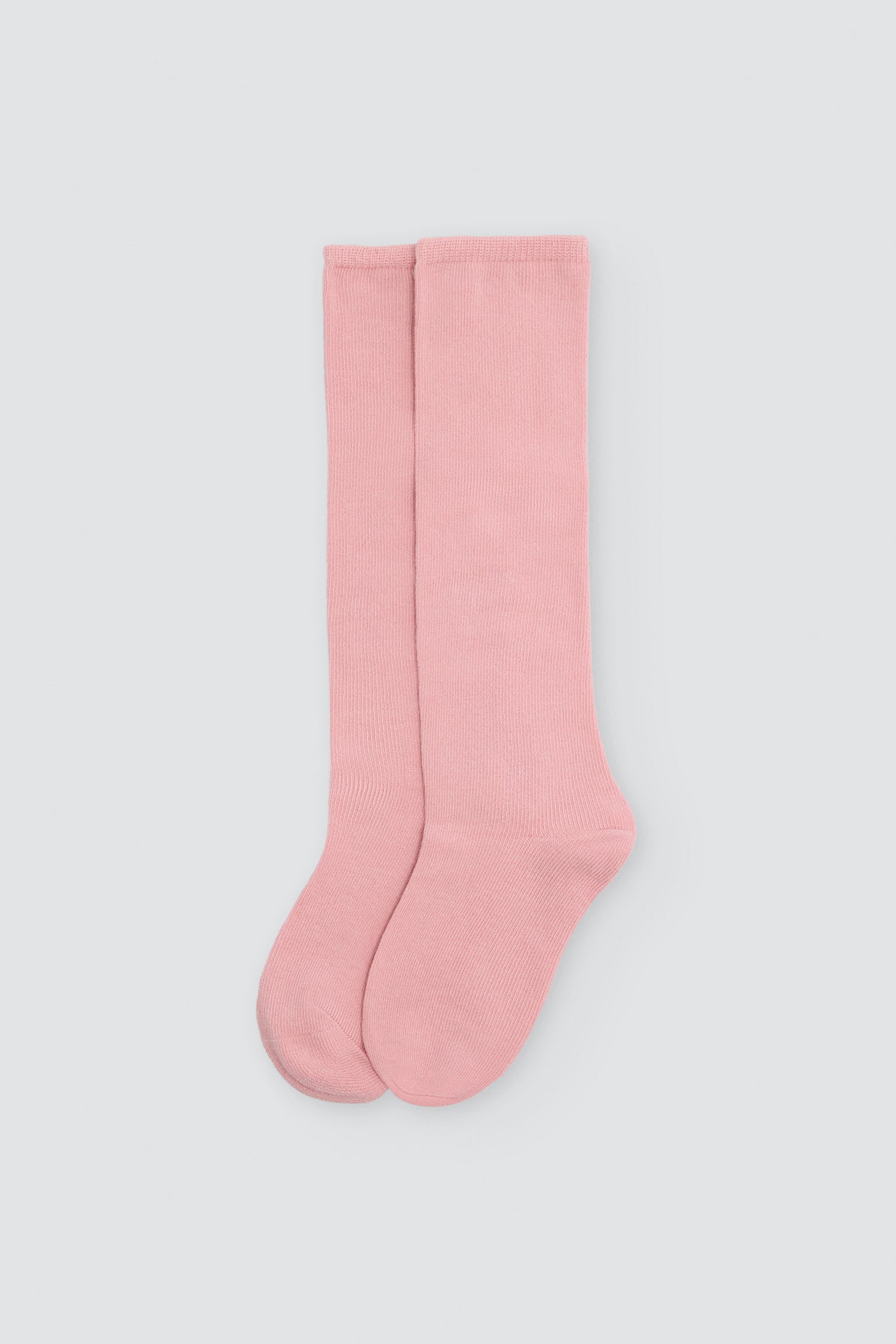 Children's basic long dusty-pink socks
