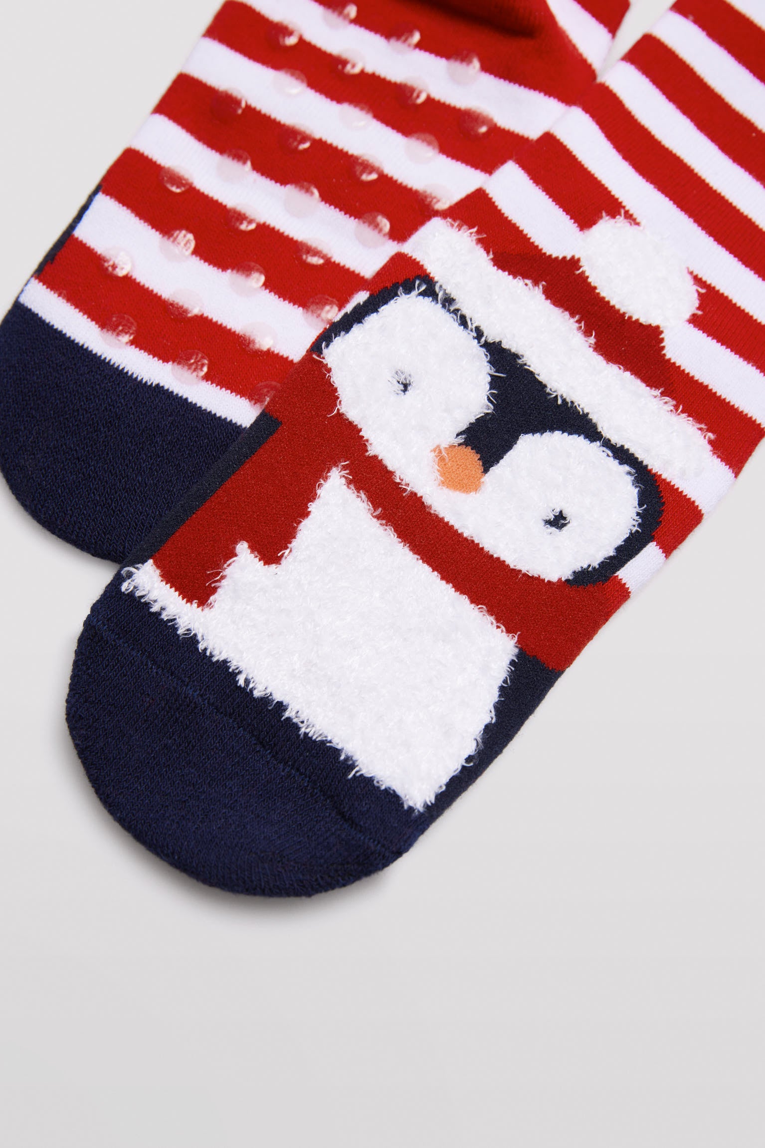 Non-slip thermal children's socks pack of 2 red Christmas design