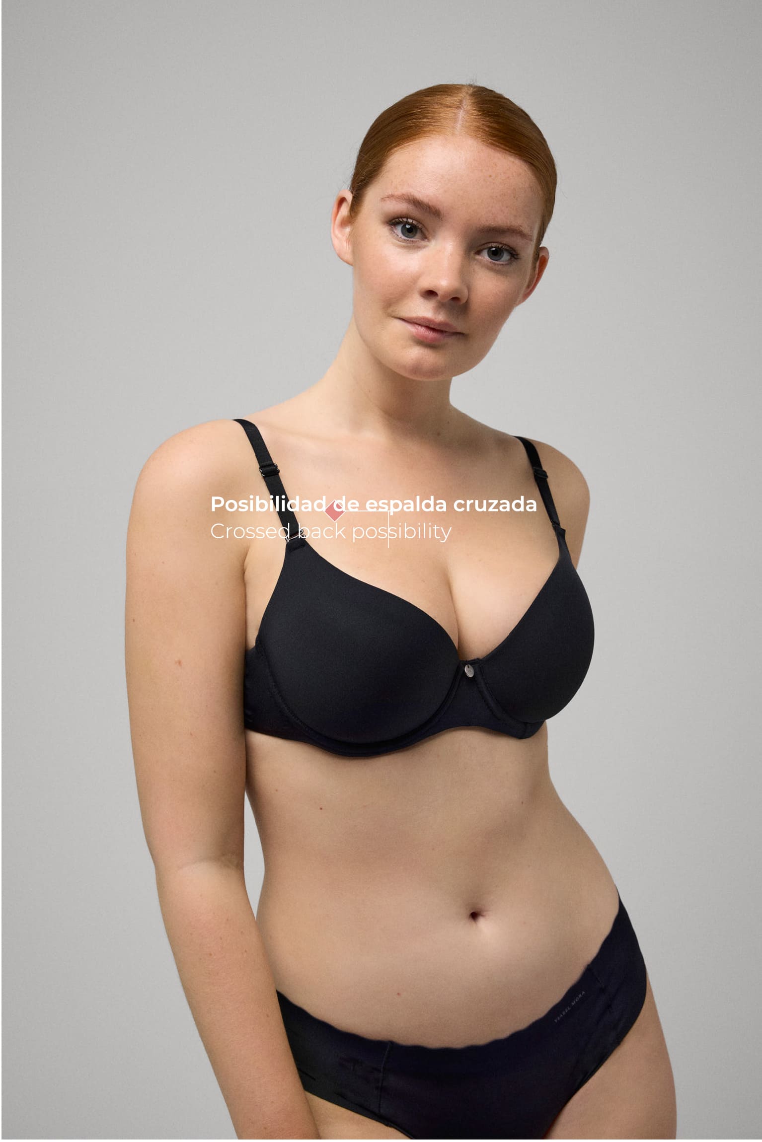 Black adjustable size bra