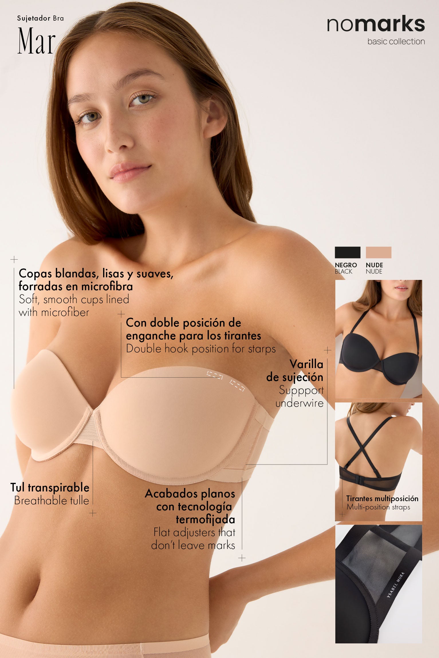 Nomarks strapless bra Mar black