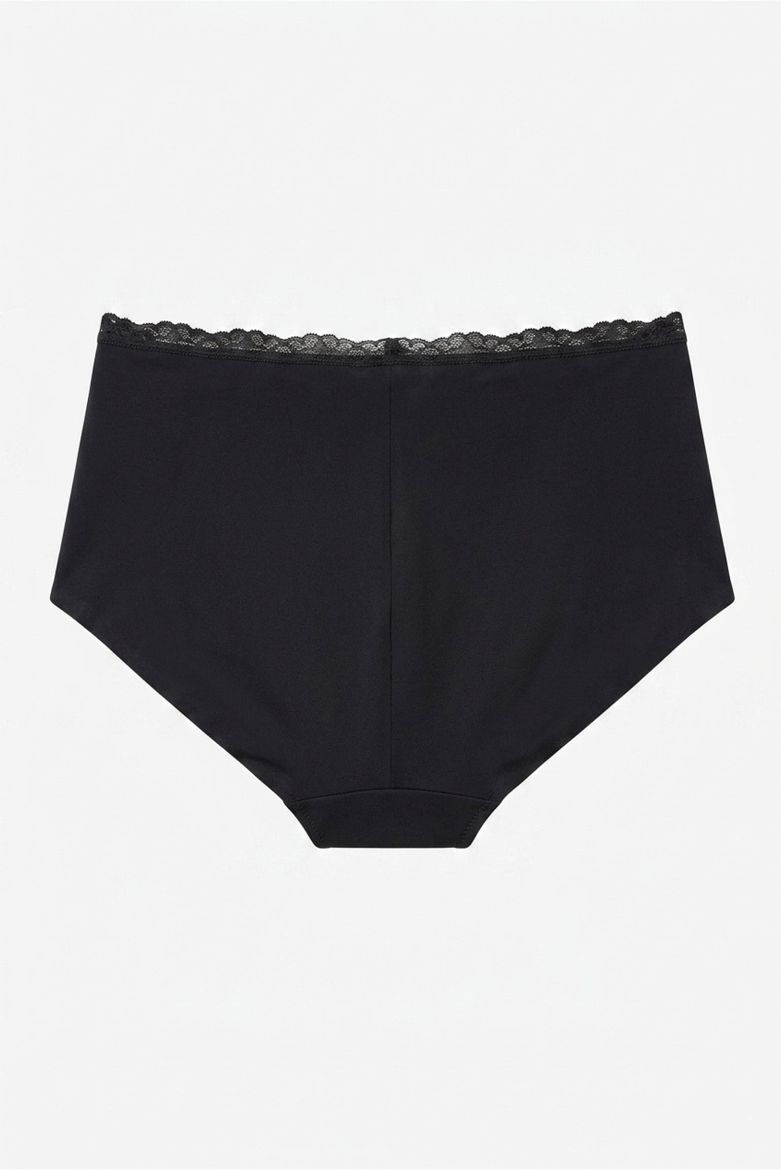 High-waisted briefs with black lace details