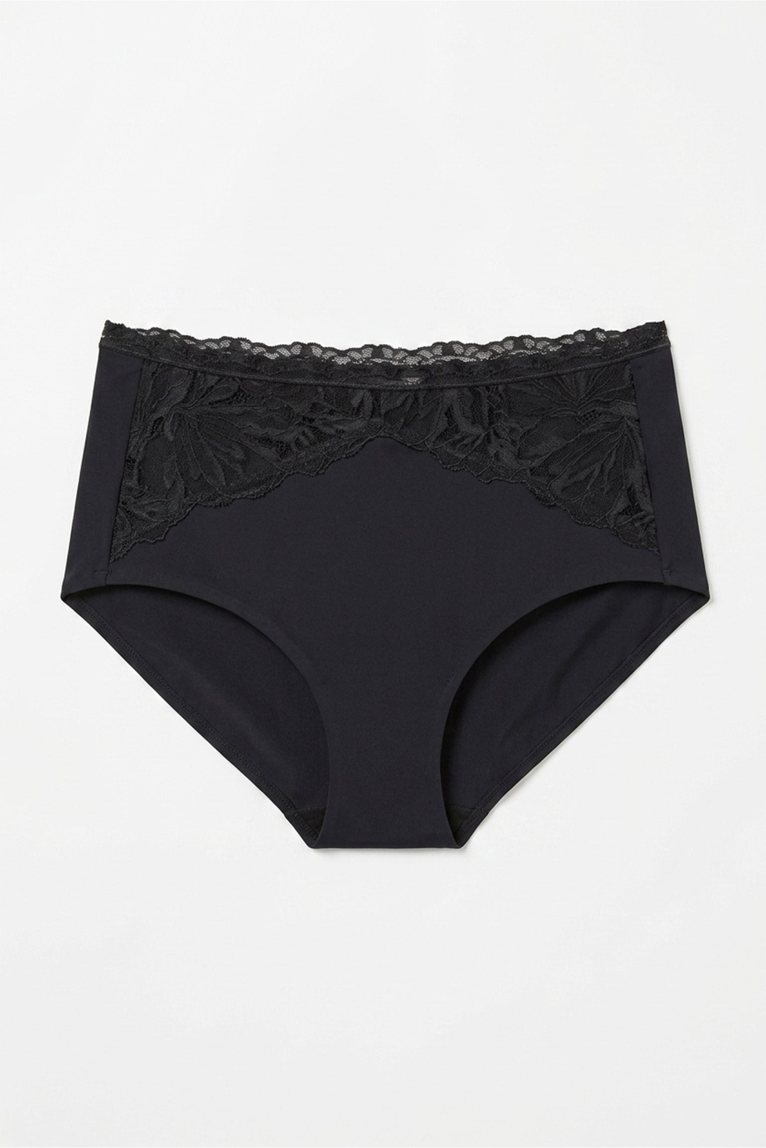 High-waisted briefs with black lace details