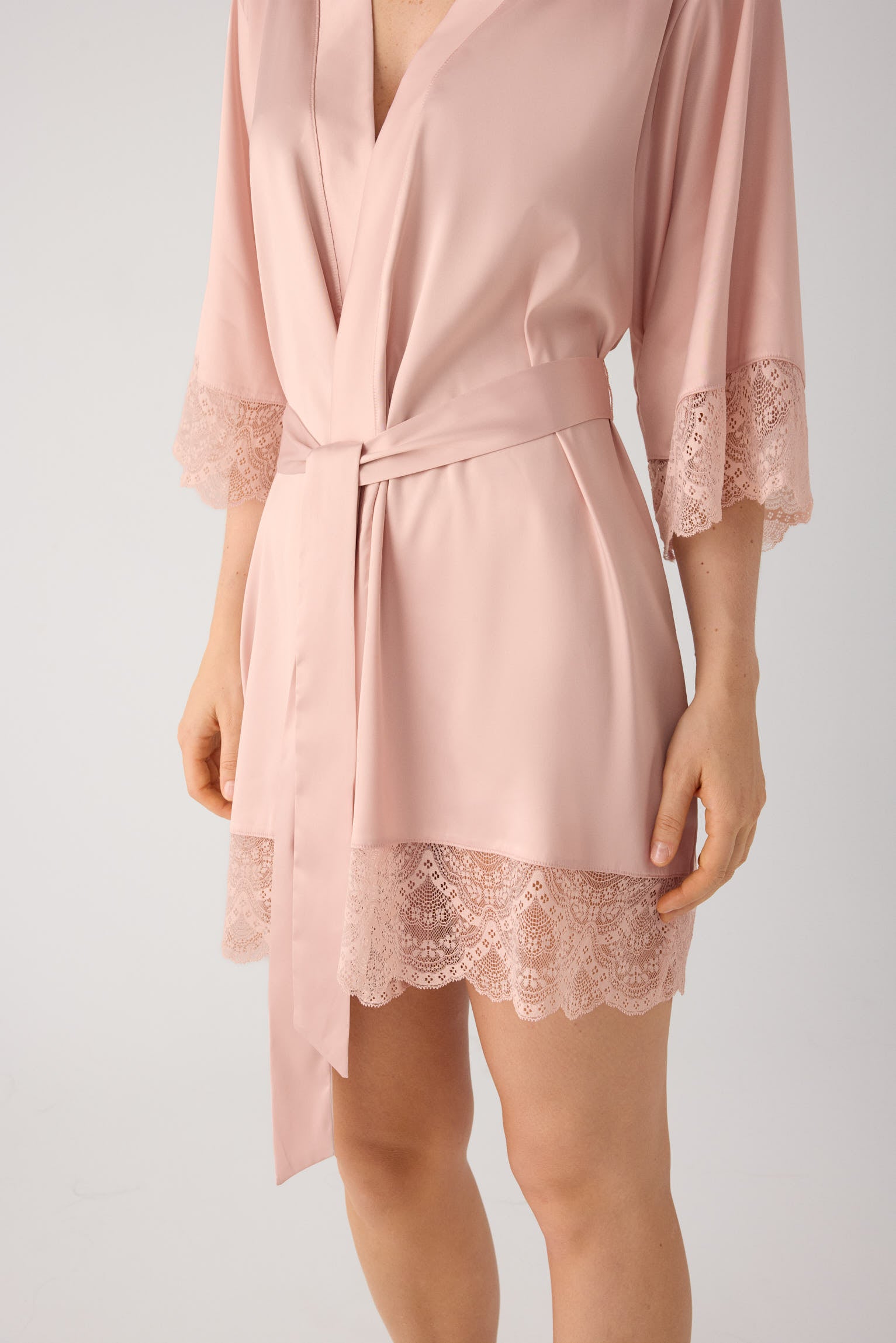 Nude satin lingerie robe | Paula Echevarria Limited Edition