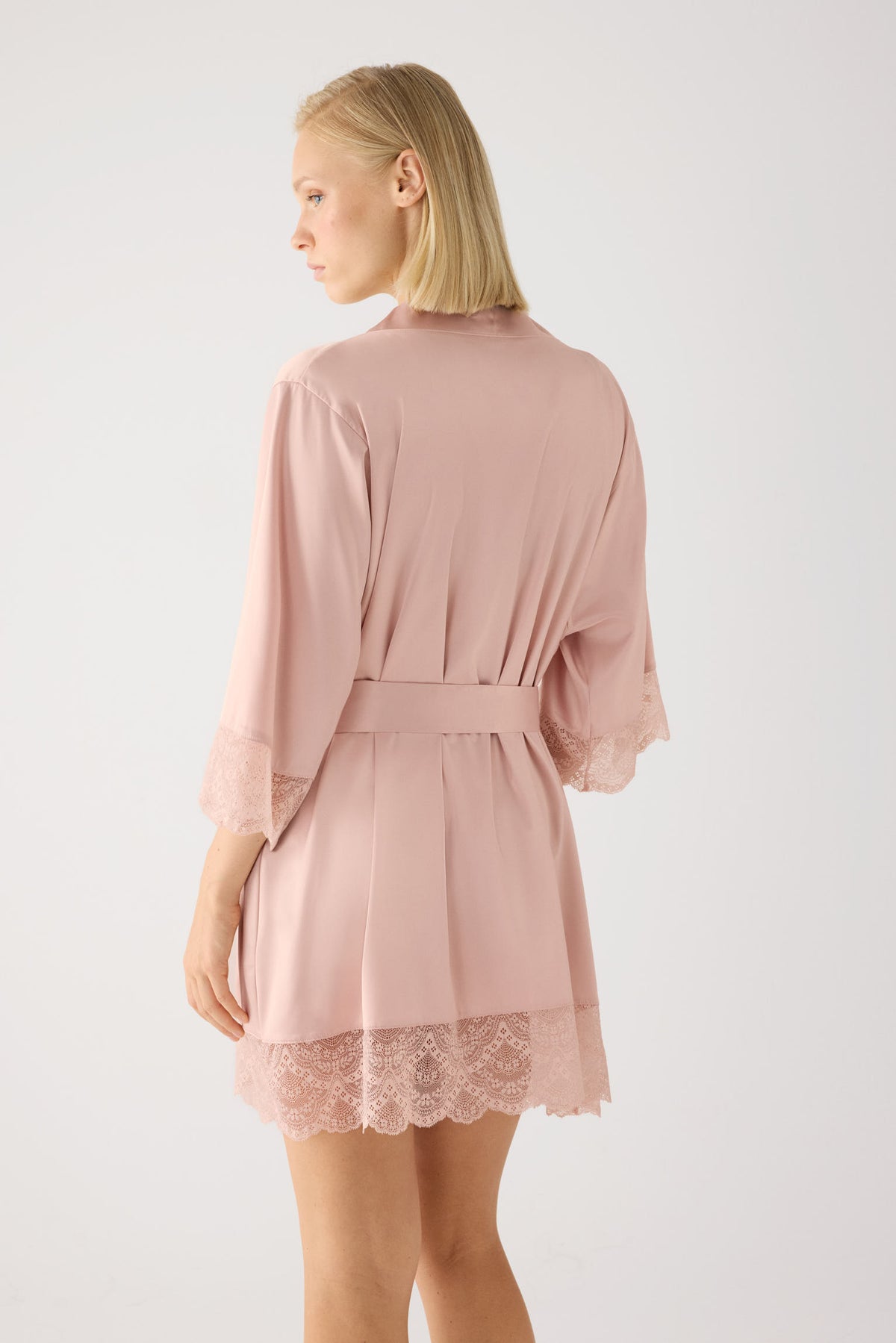 Nude satin lingerie robe | Paula Echevarria Limited Edition