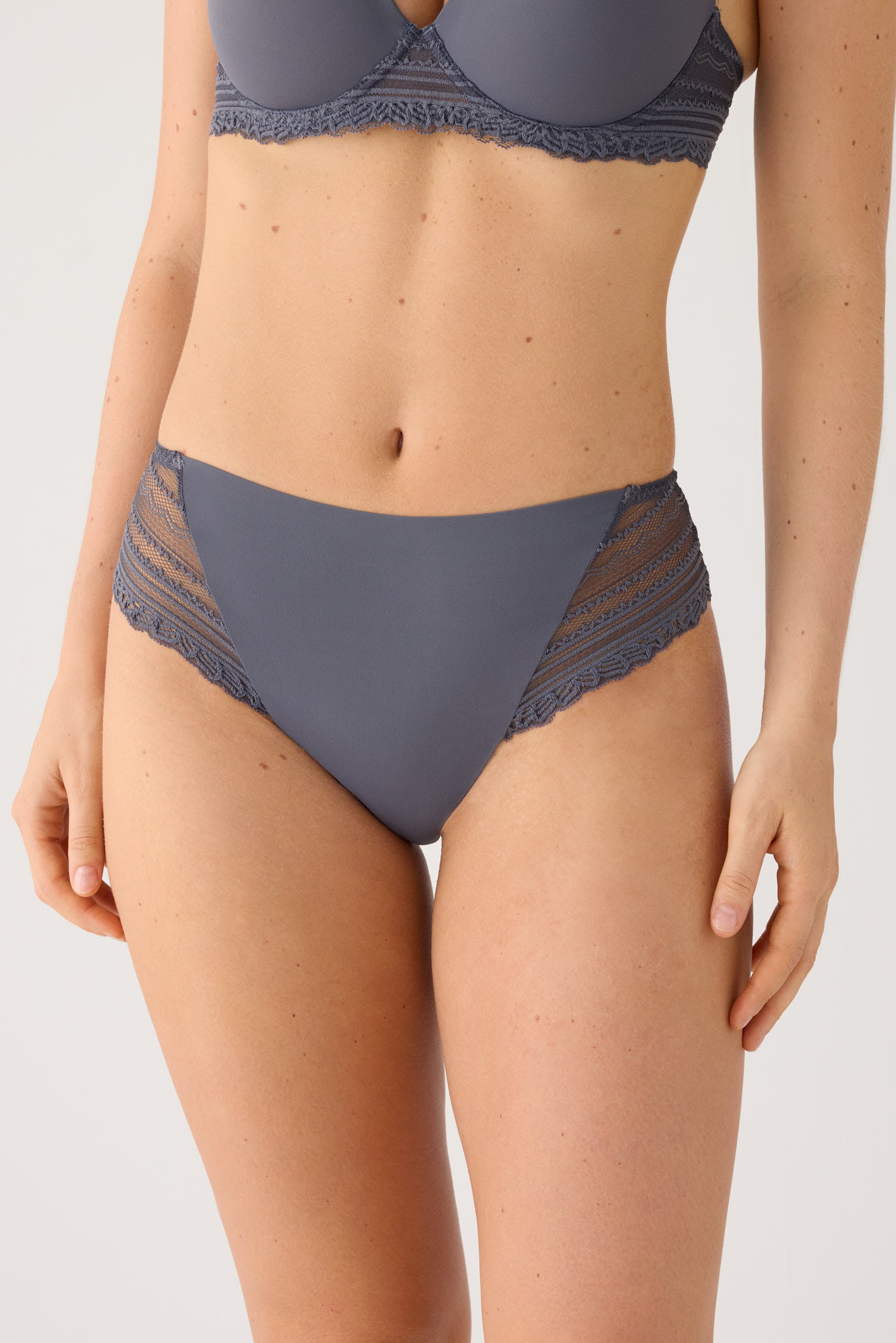 Midi briefs lace charcoal grey