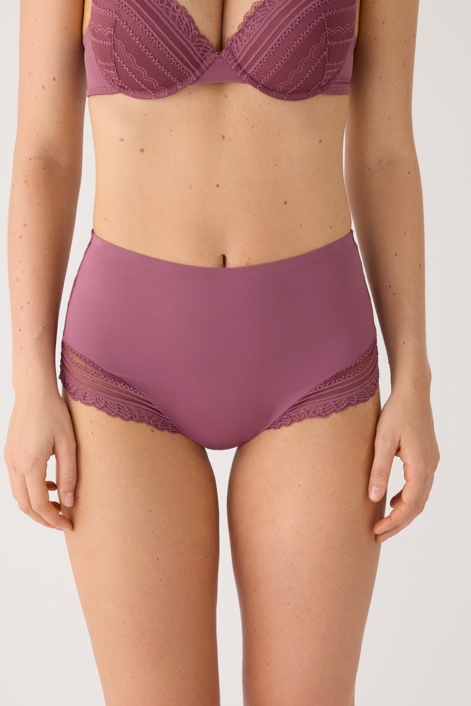 High-waist briefs lace pink
