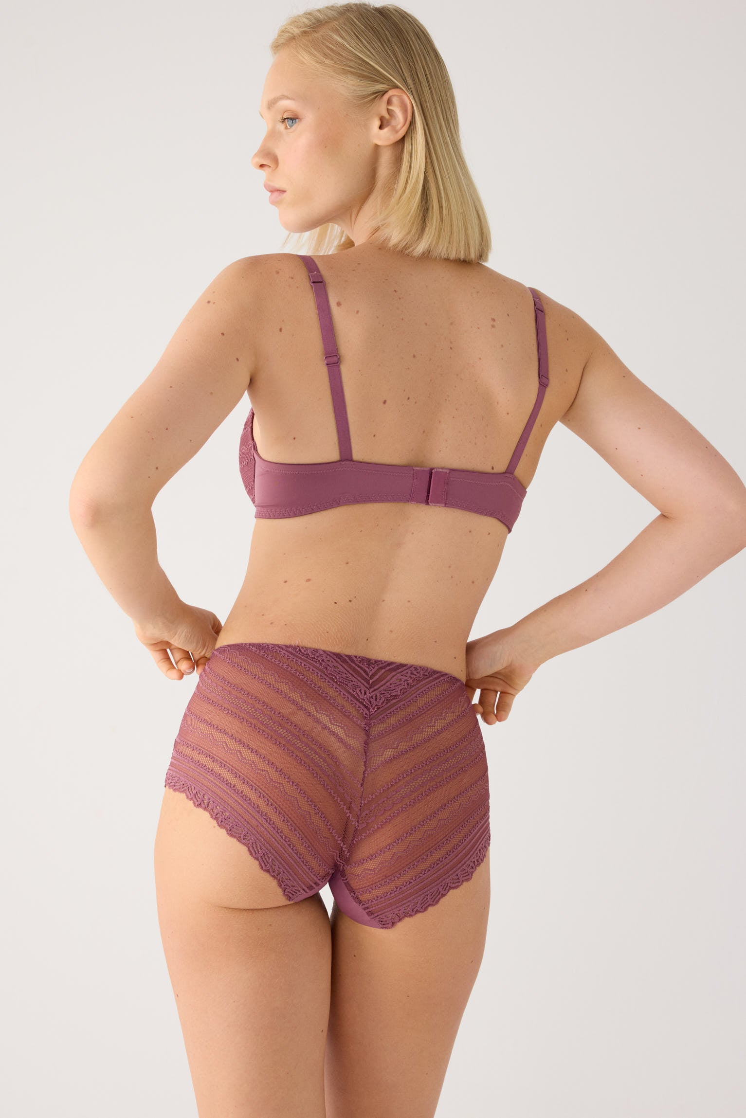 High-waist briefs lace pink