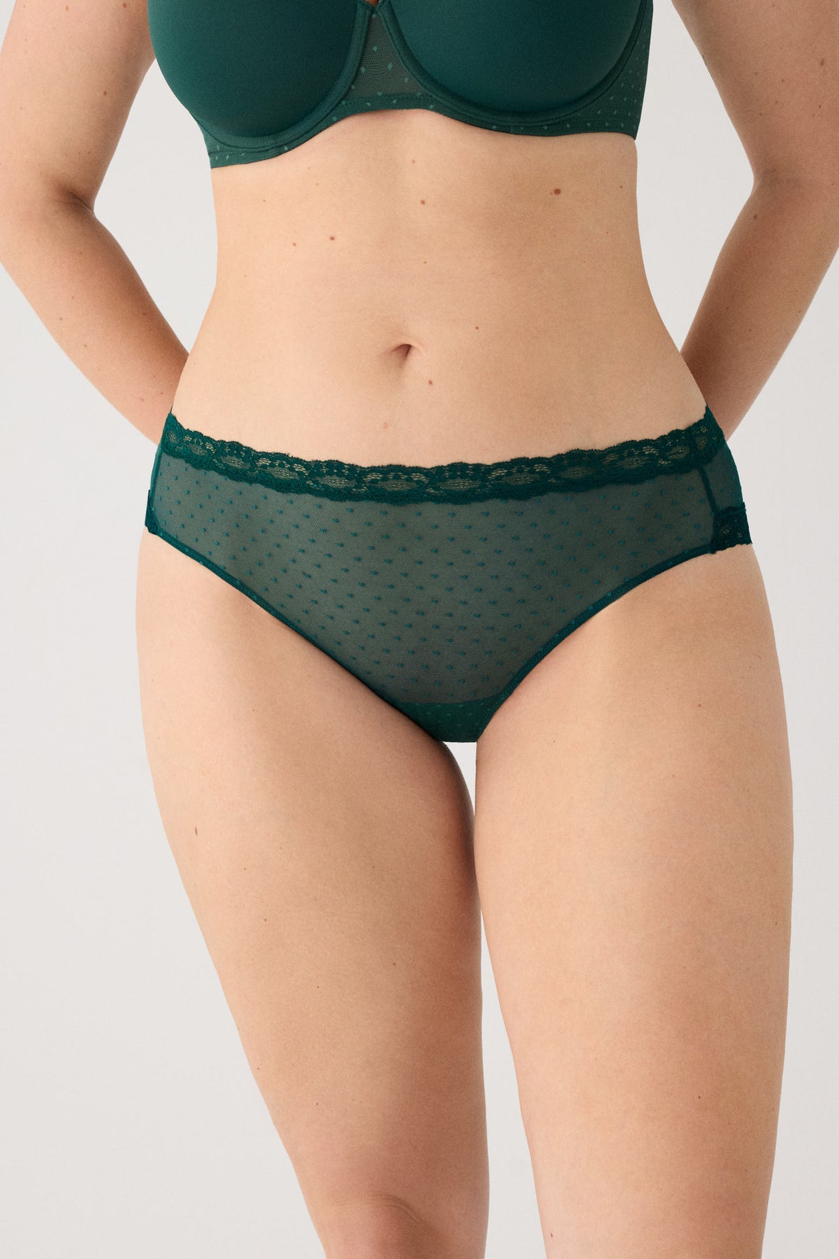 Midi briefs plumetis bottle green