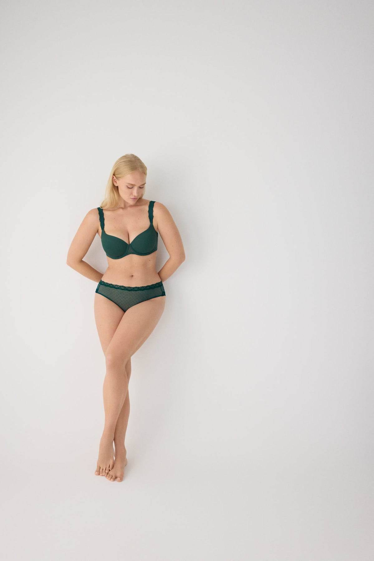 Midi briefs plumetis bottle green