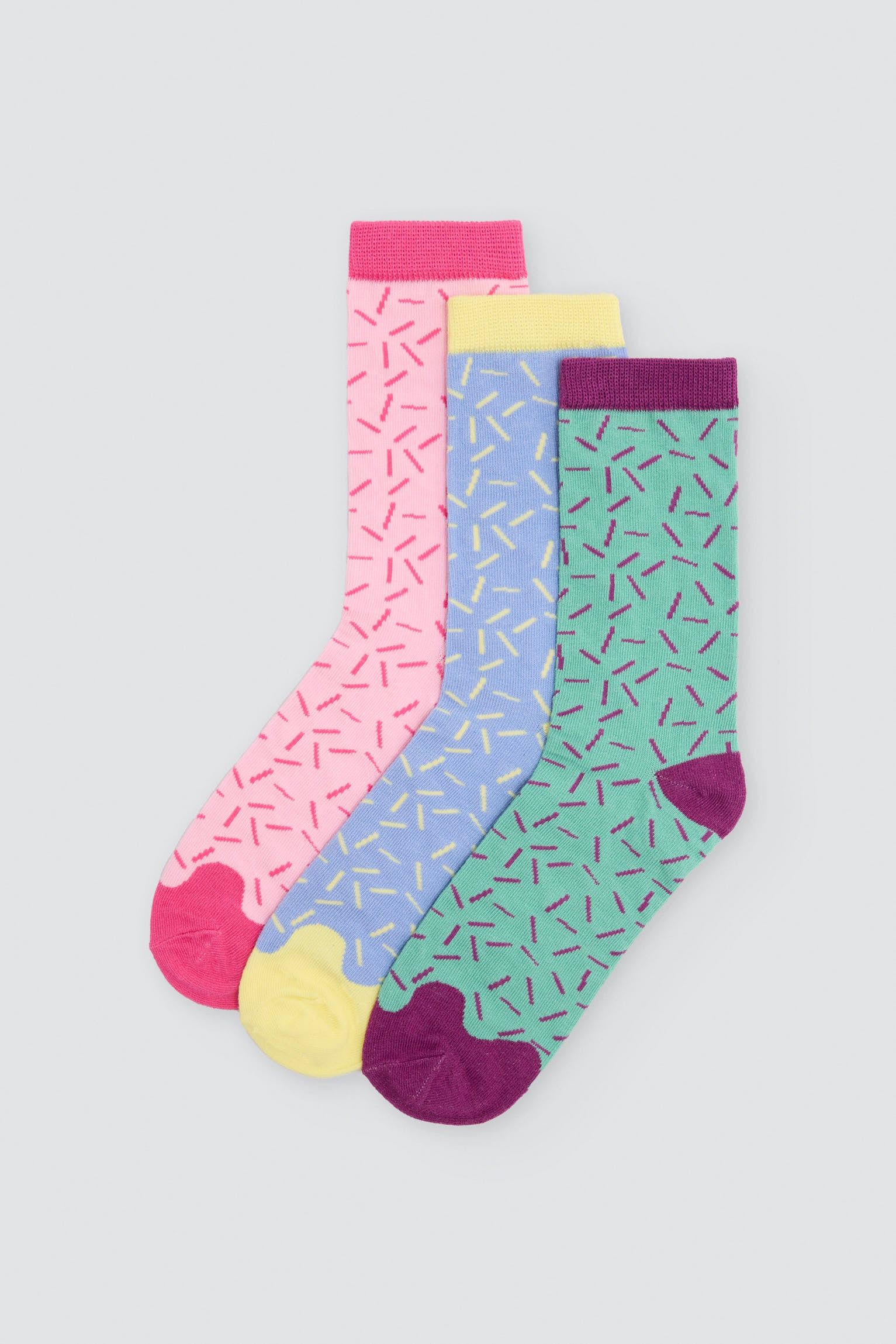 Gift pack of 3 multicolour doughnut socks