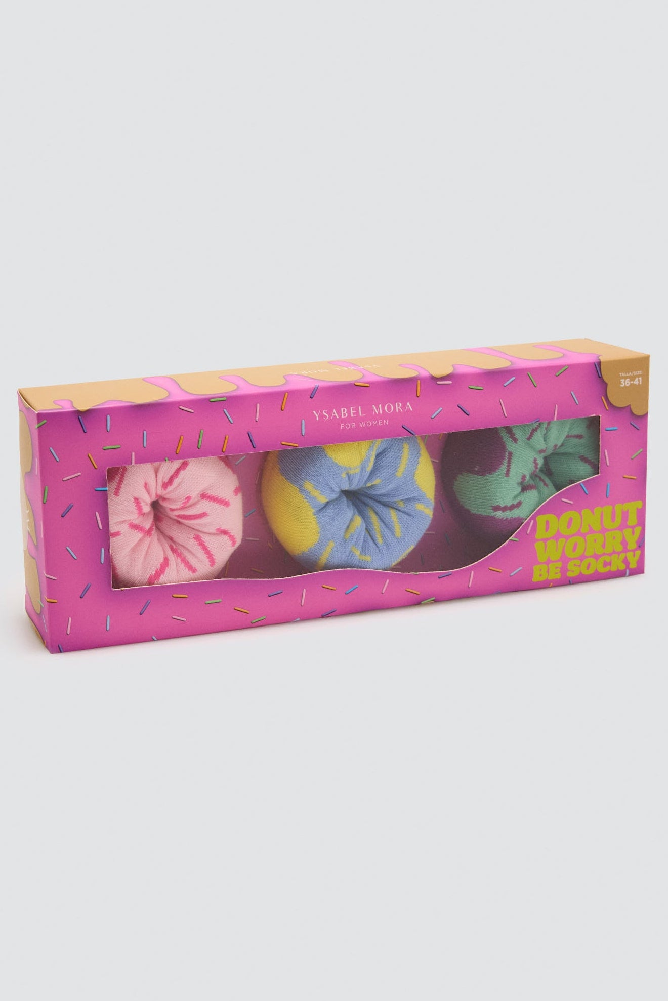 Gift pack of 3 multicolour doughnut socks